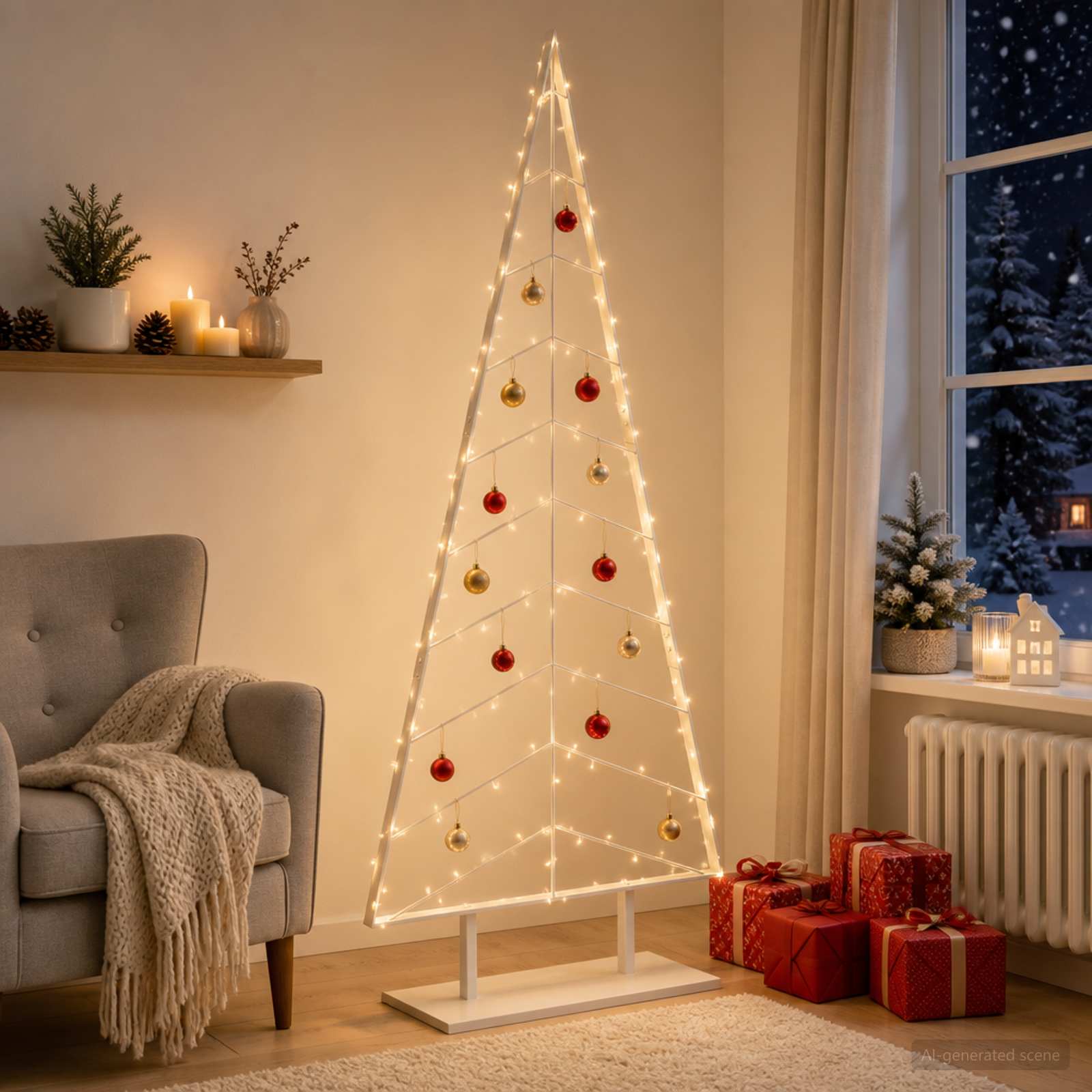 Albero di Natale in metallo con supporto KUOPIO 210 cm Acciaio