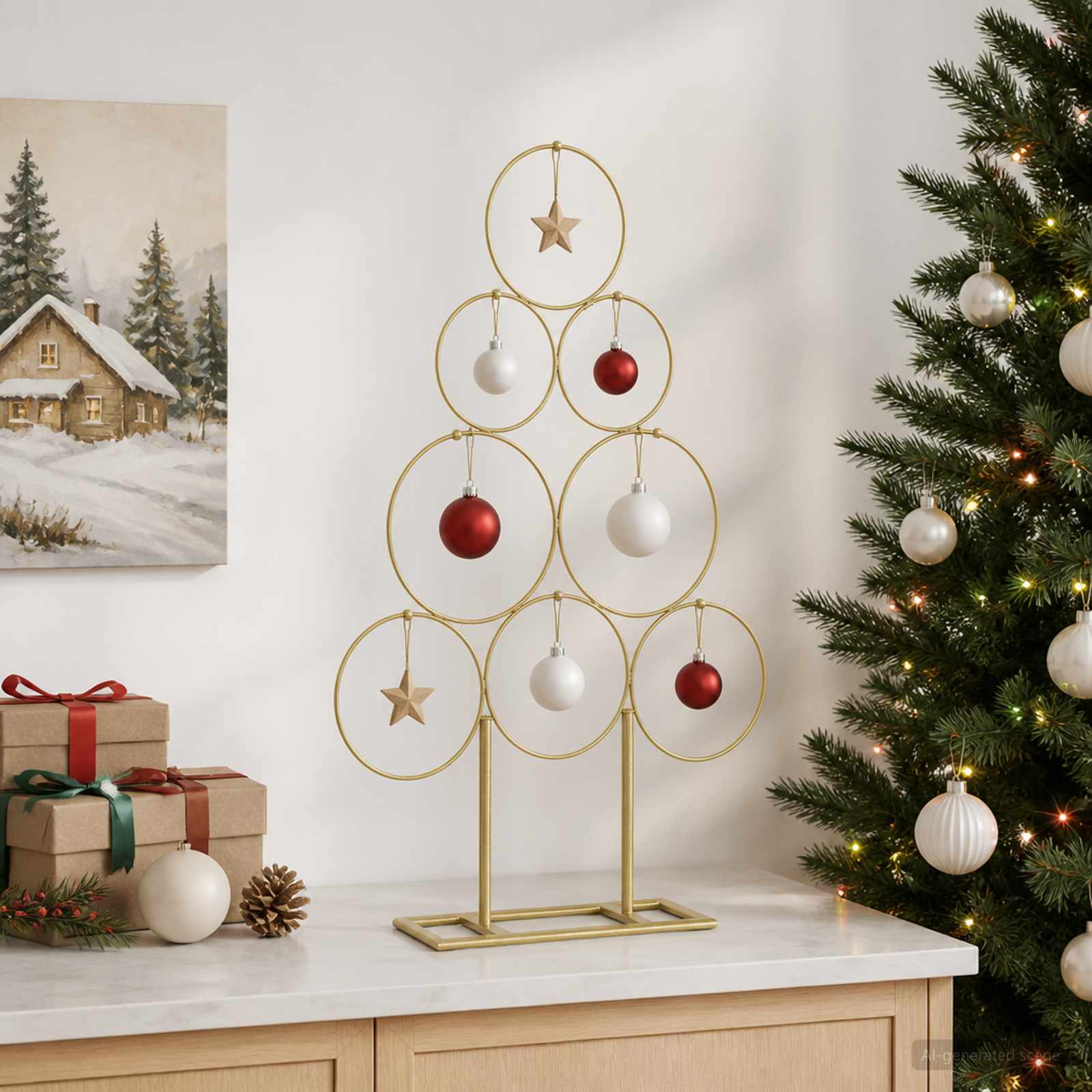 Albero di Natale in metallo con supporto KUOPIO 60 cm Acciaio