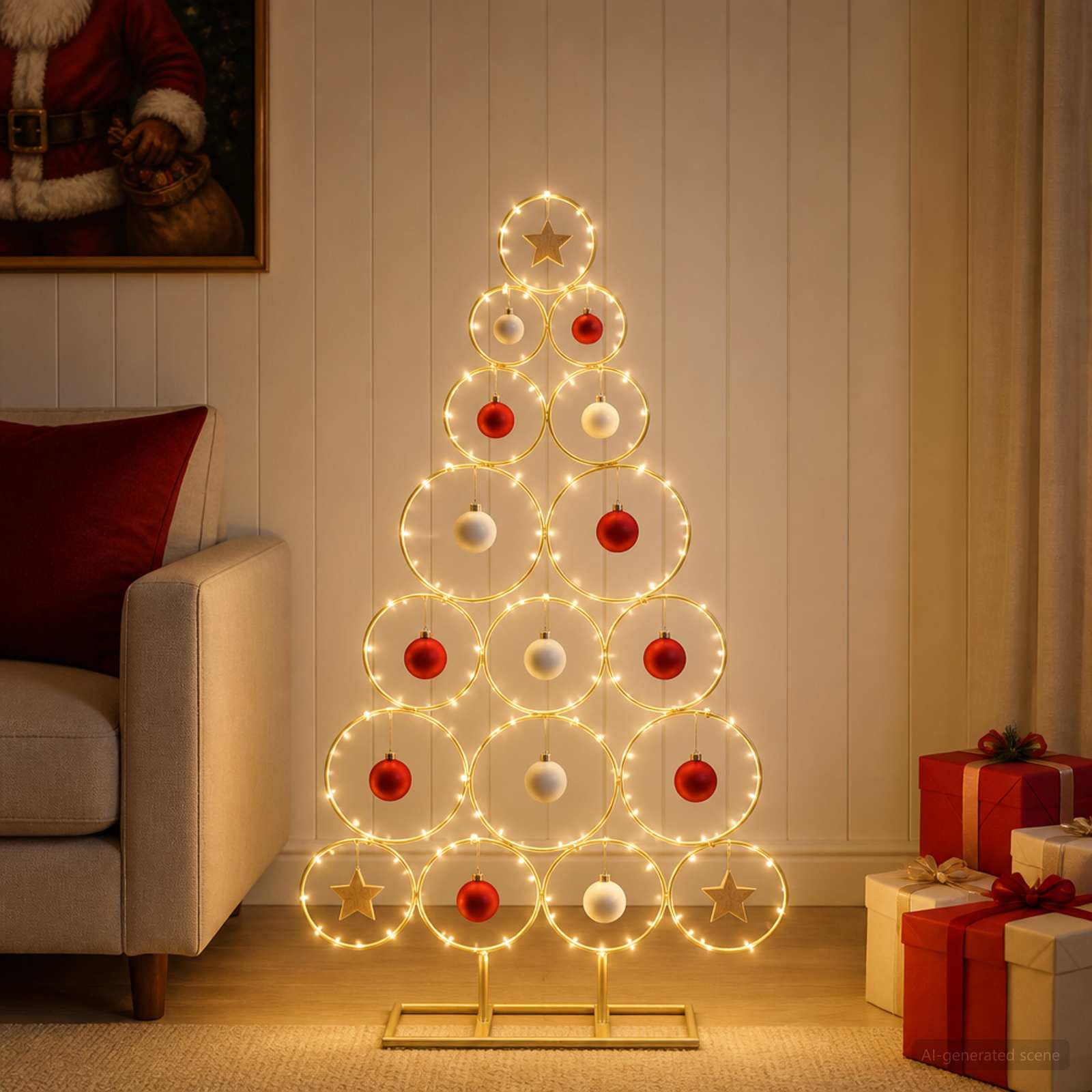 Albero di Natale in metallo con supporto KUOPIO 90 cm Acciaio