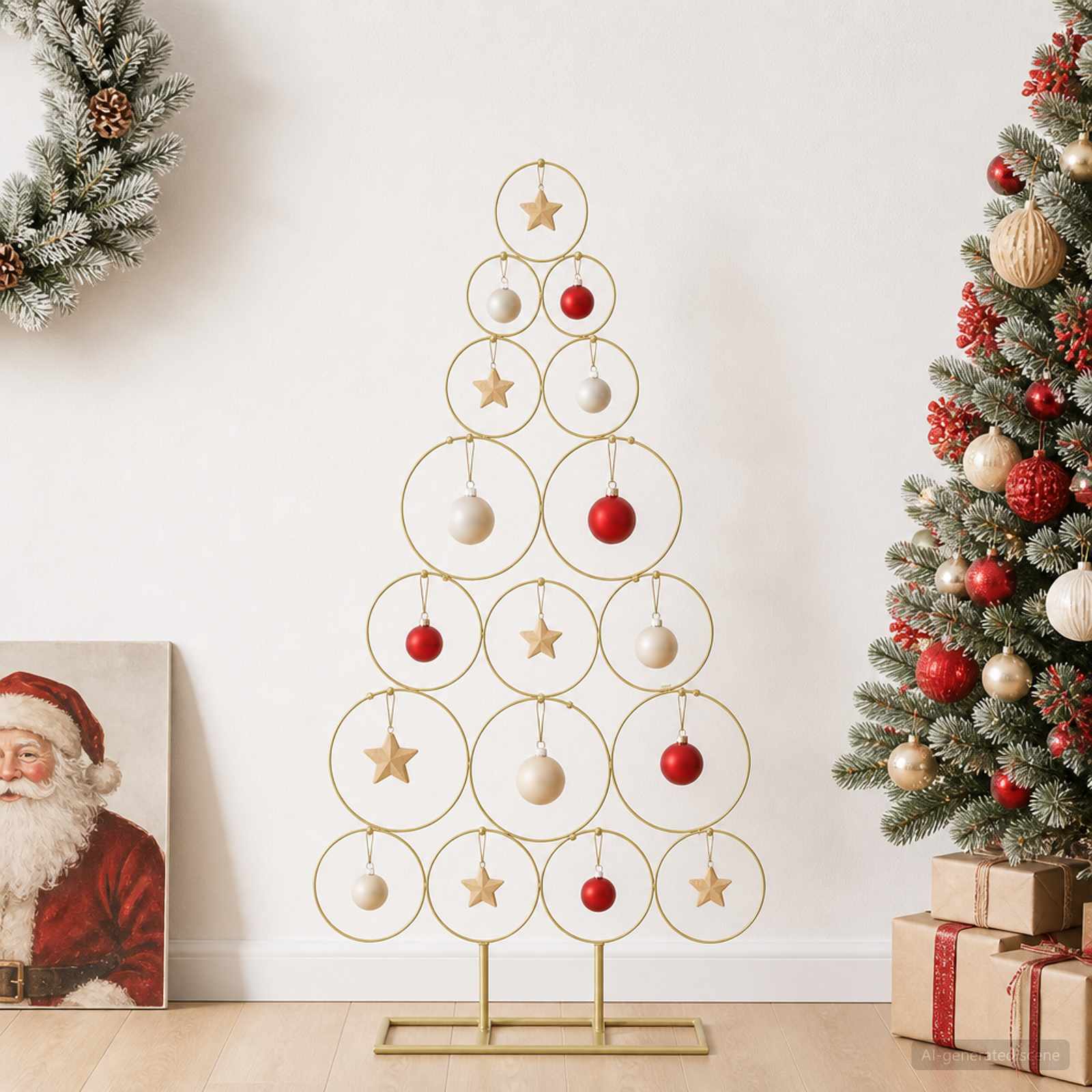 Albero di Natale in metallo con supporto KUOPIO 90 cm Acciaio