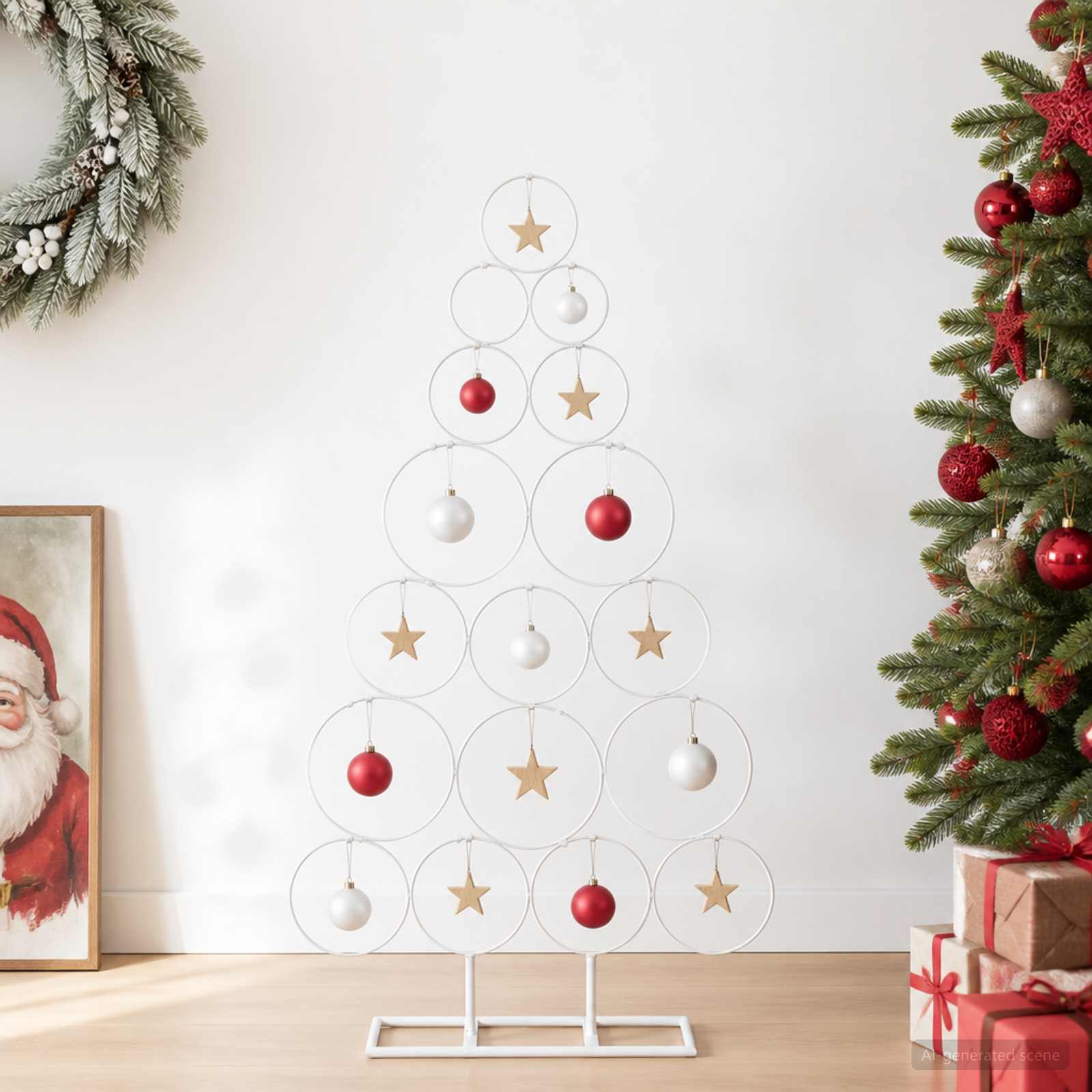 Albero di Natale in metallo con supporto KUOPIO 90 cm Acciaio
