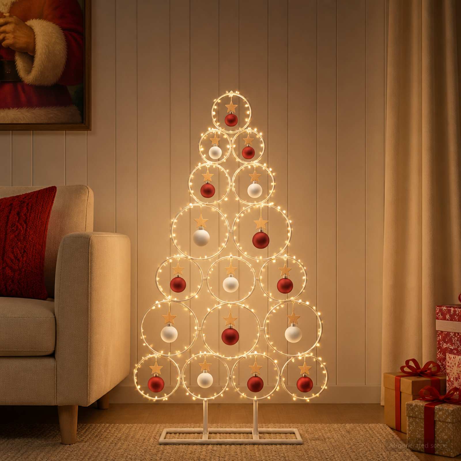 Albero di Natale in metallo con supporto KUOPIO 90 cm Acciaio