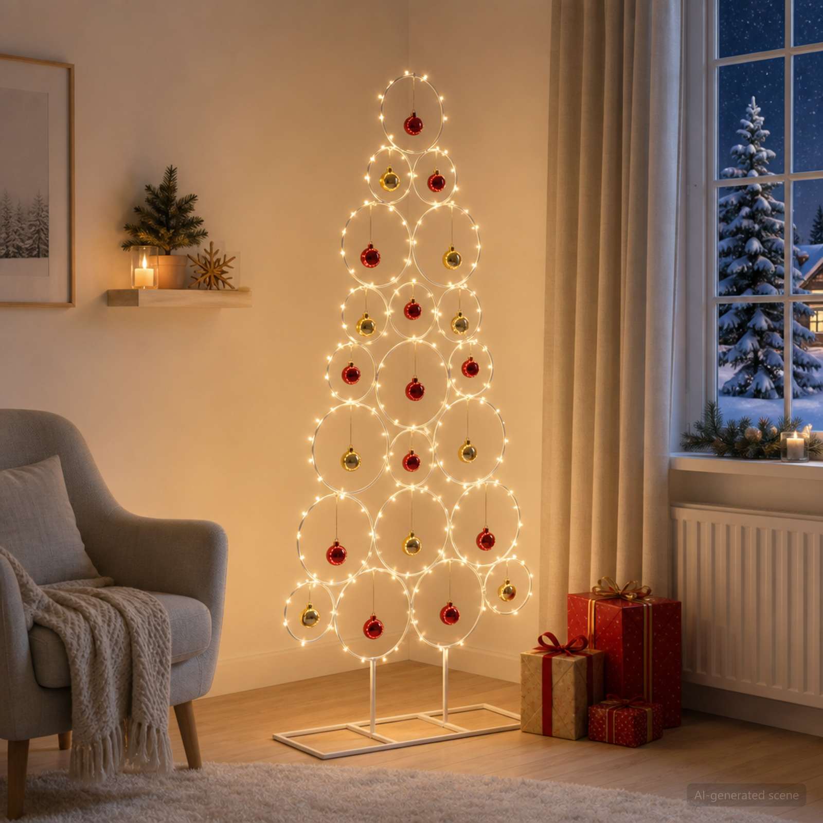 Albero di Natale in metallo con supporto KUOPIO 125 cm Acciaio