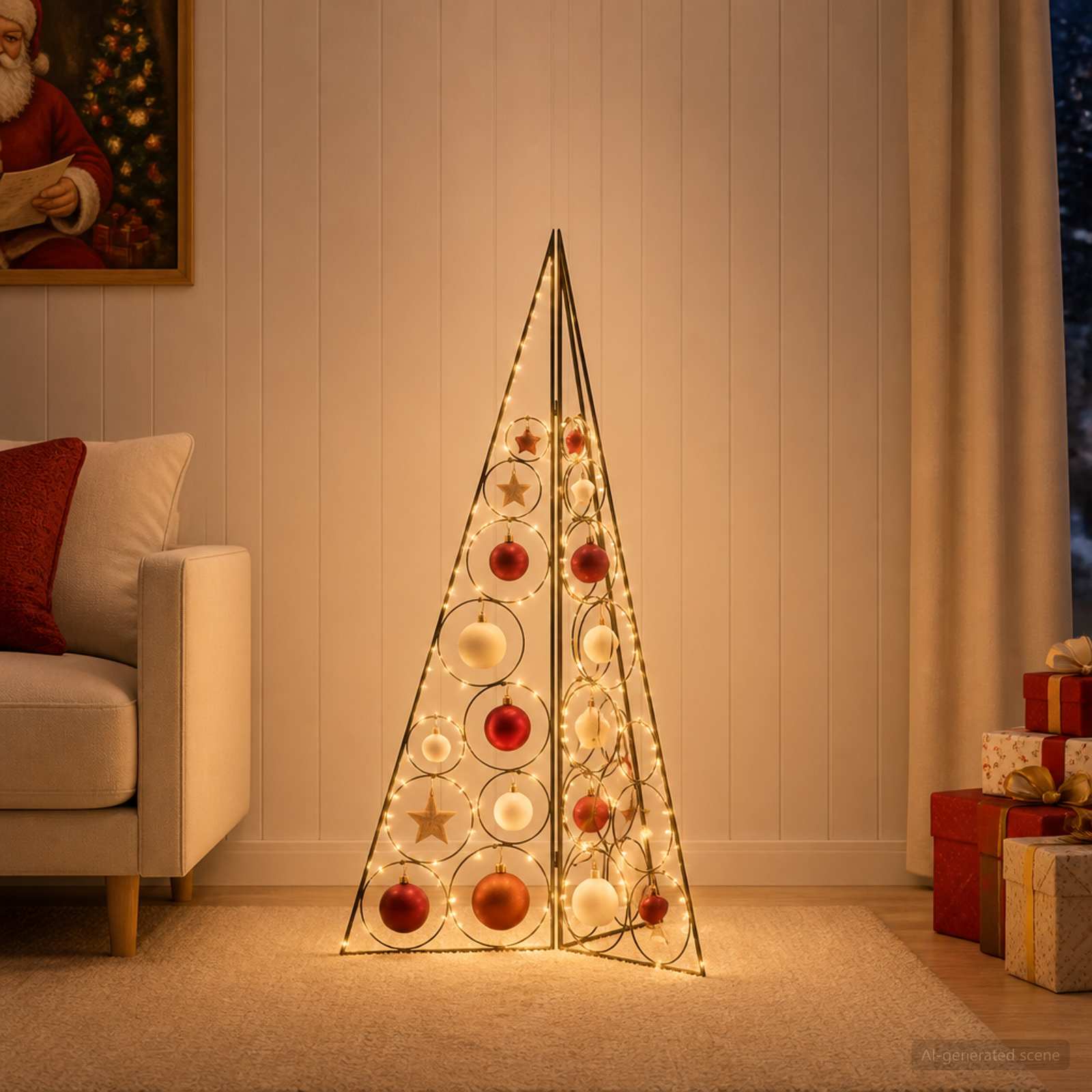 Albero di Natale in metallo KUOPIO 100 cm Acciaio Nero