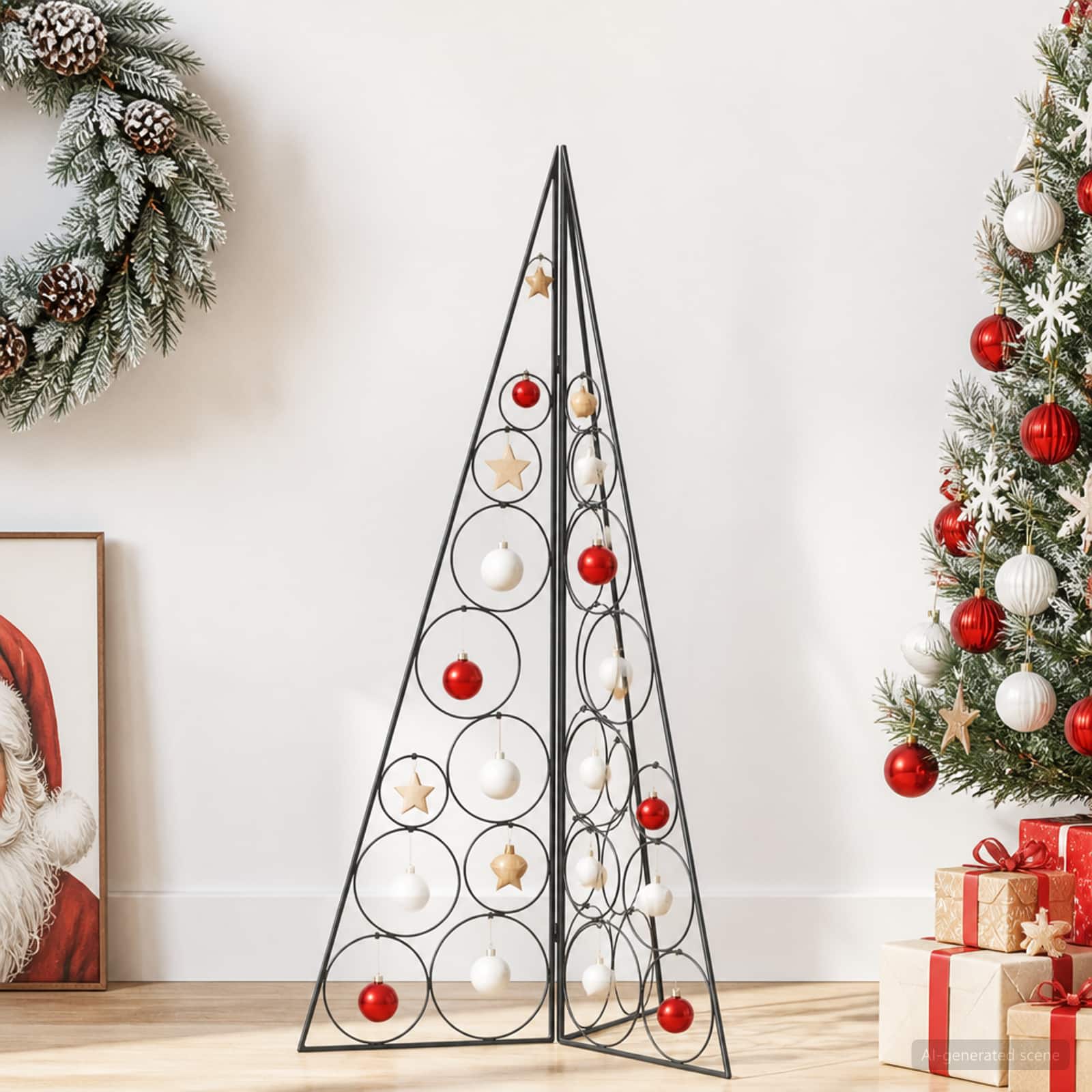 Albero di Natale in metallo KUOPIO 100 cm Acciaio Nero