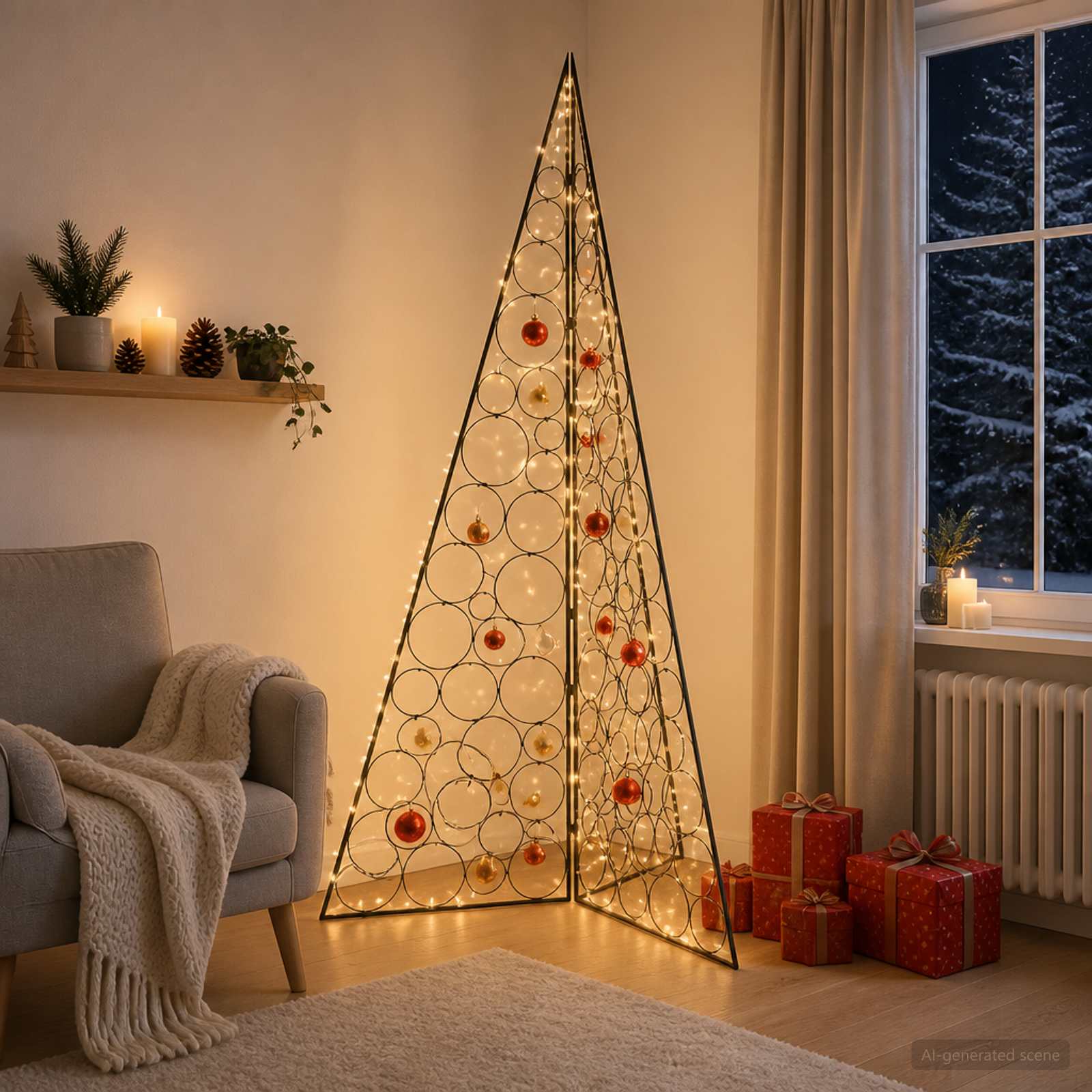 Albero di Natale in metallo KUOPIO 180 cm Acciaio Nero
