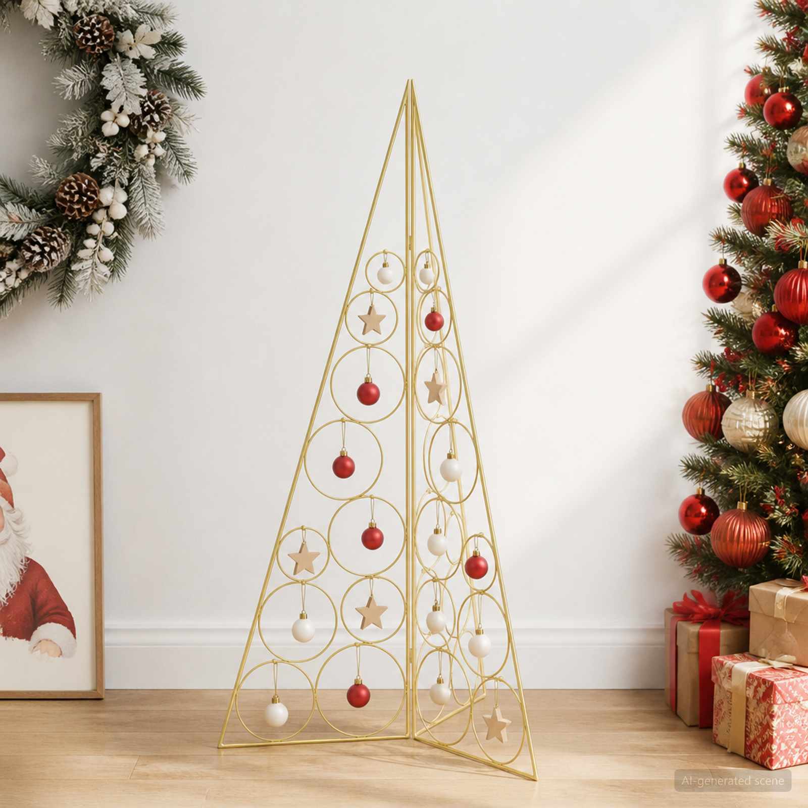 Albero di Natale in metallo KUOPIO 100 cm Acciaio Oro