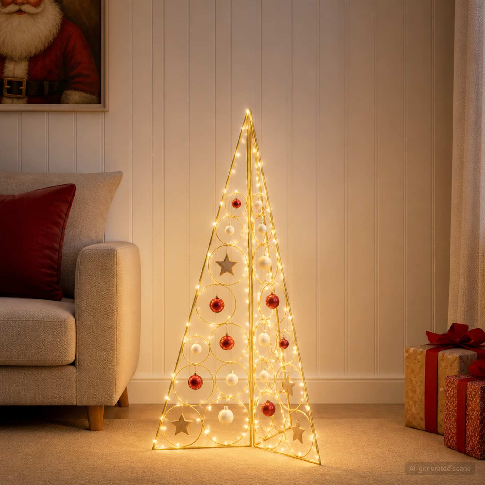Albero di Natale in metallo KUOPIO 100 cm Acciaio Oro