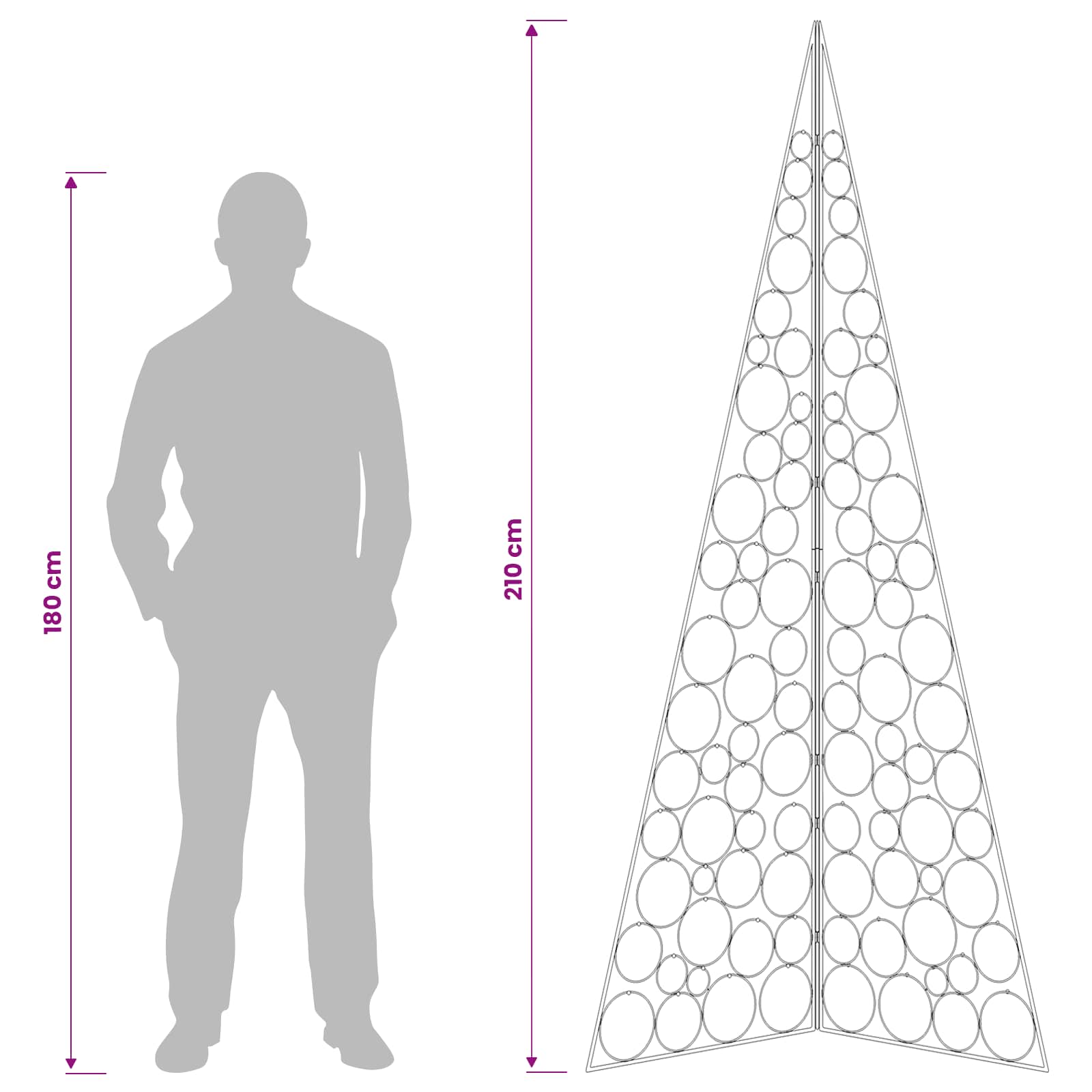 Albero di Natale in metallo KUOPIO 210 cm Acciaio Oro