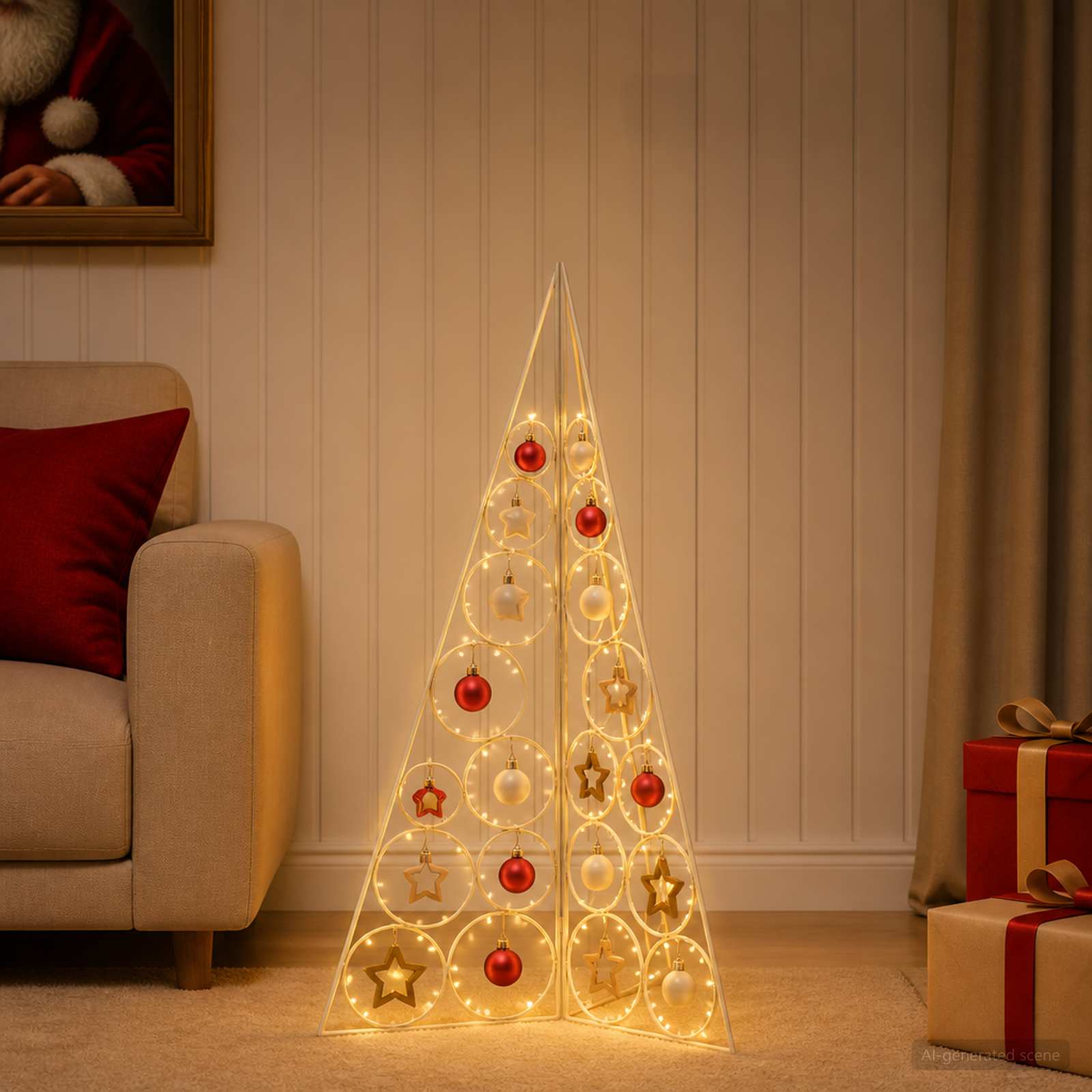 Albero di Natale in metallo KUOPIO 100 cm Acciaio Bianco