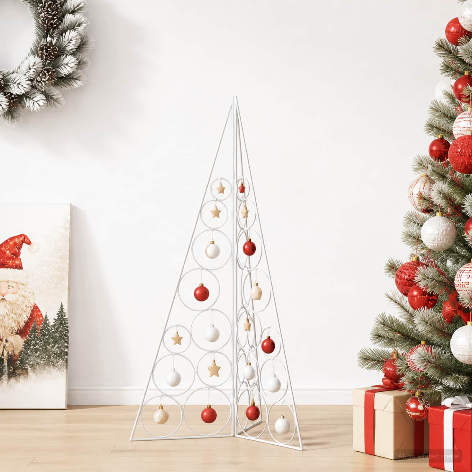 Albero di Natale in metallo KUOPIO 100 cm Acciaio Bianco