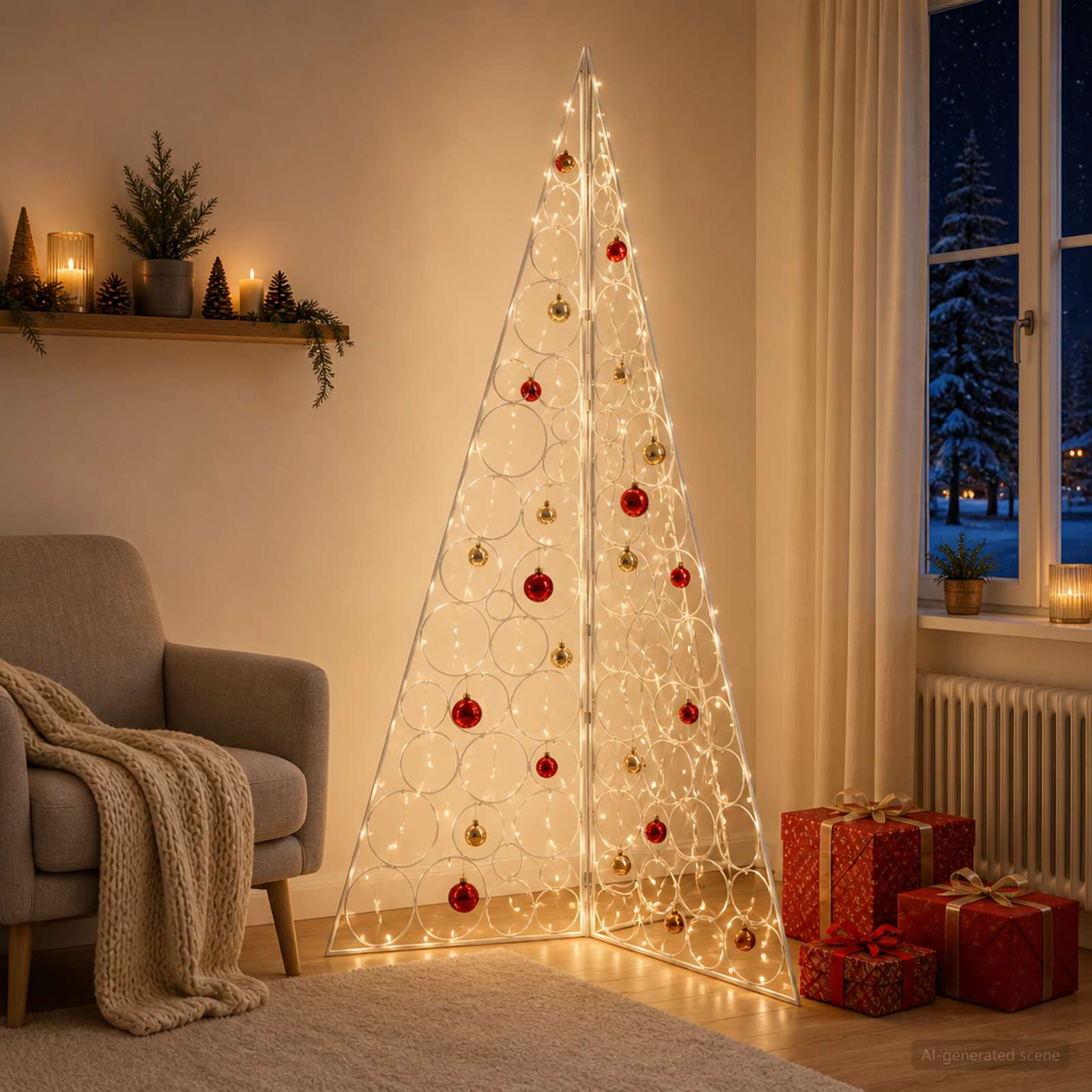 Albero di Natale in metallo KUOPIO 180 cm Acciaio Bianco