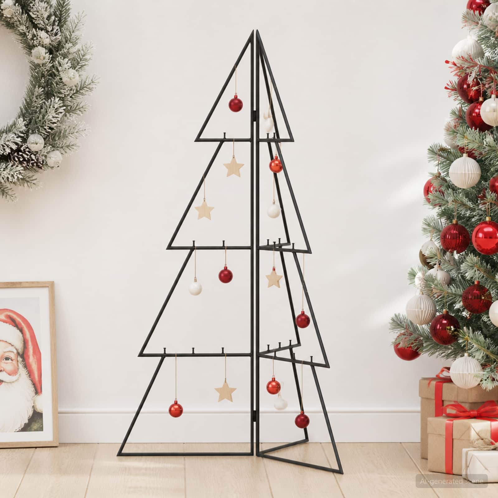 Albero di Natale in metallo KUOPIO 100 cm Acciaio Nero