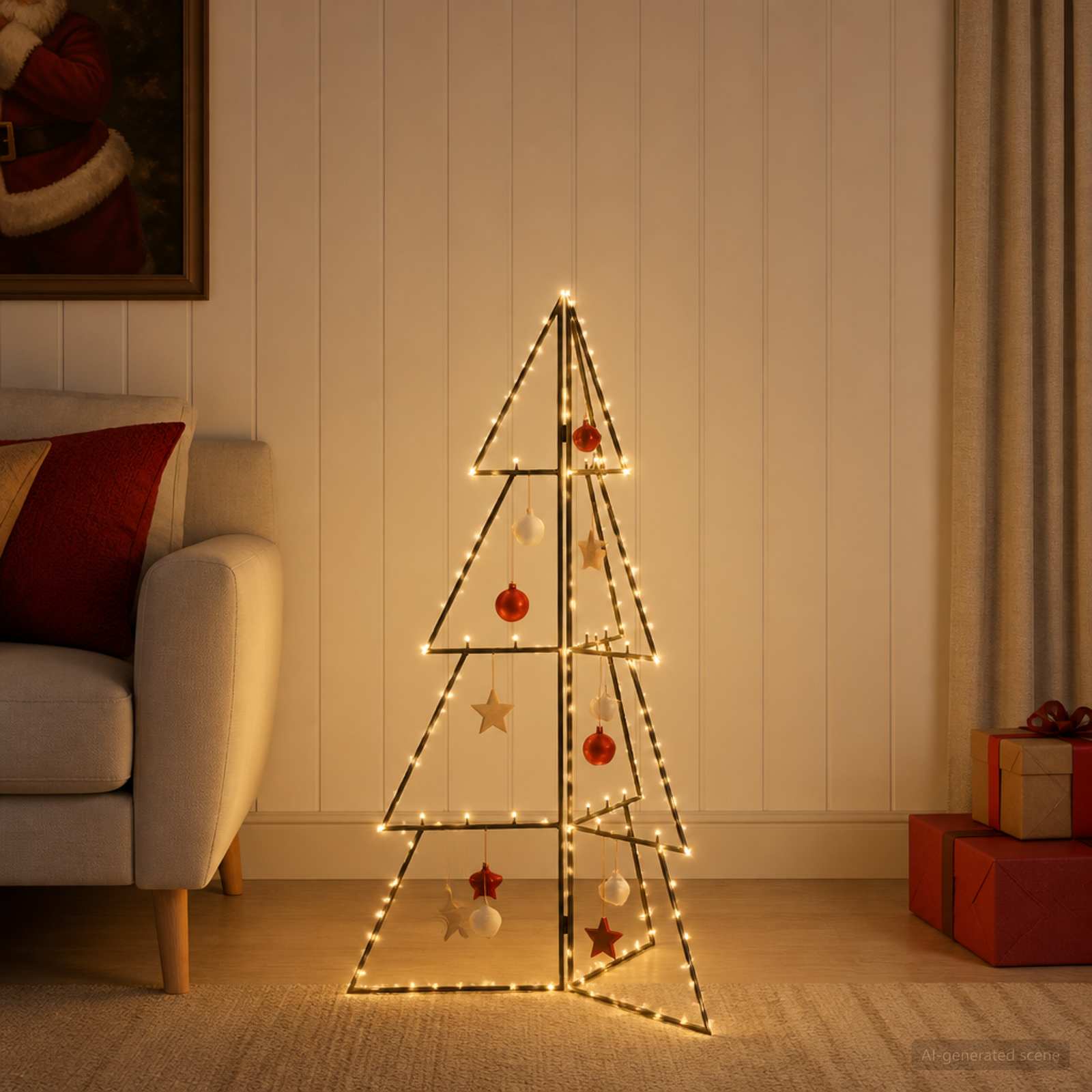 Albero di Natale in metallo KUOPIO 100 cm Acciaio Nero