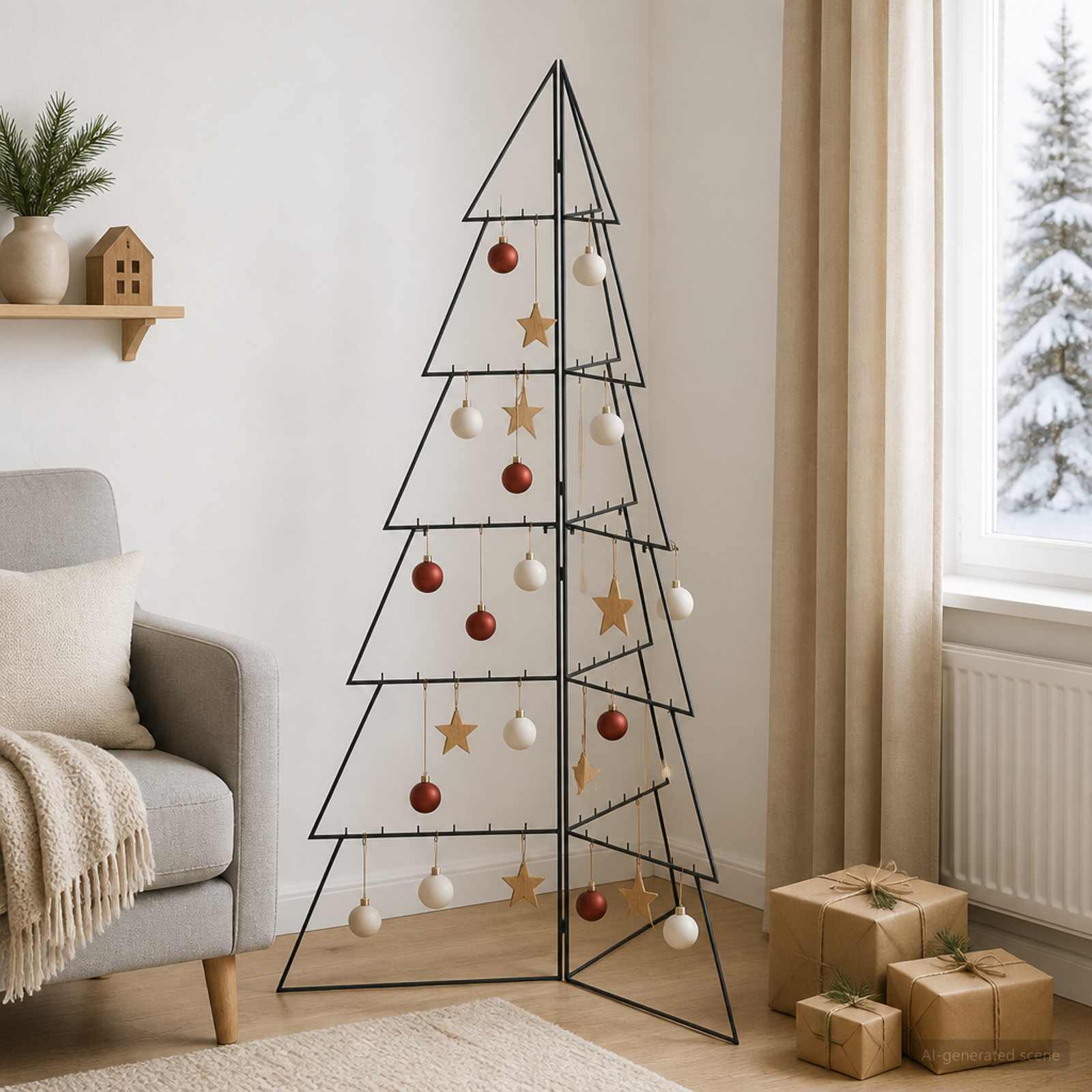 Albero di Natale in metallo KUOPIO 180 cm Acciaio Nero