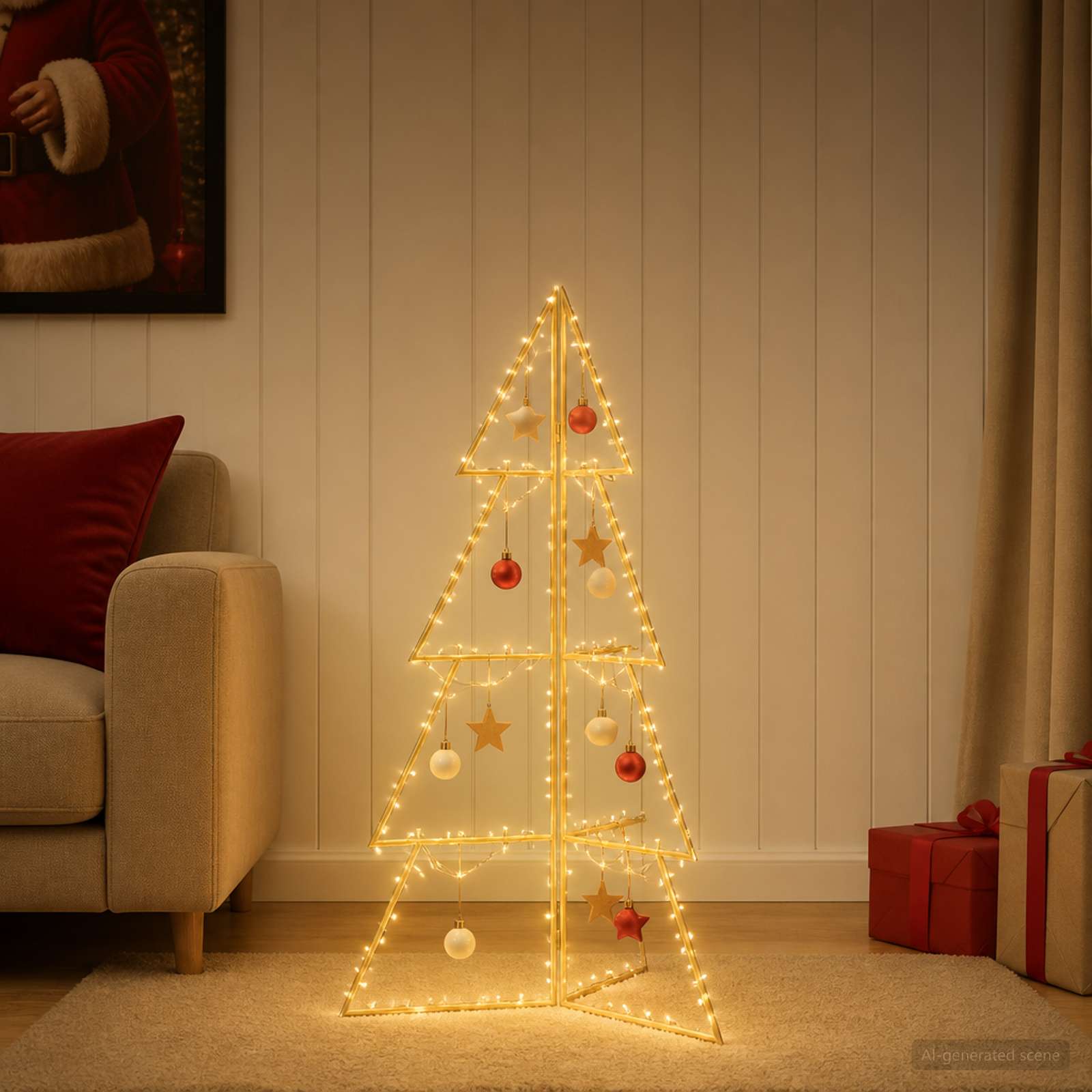 Albero di Natale in metallo KUOPIO 100 cm Acciaio Oro