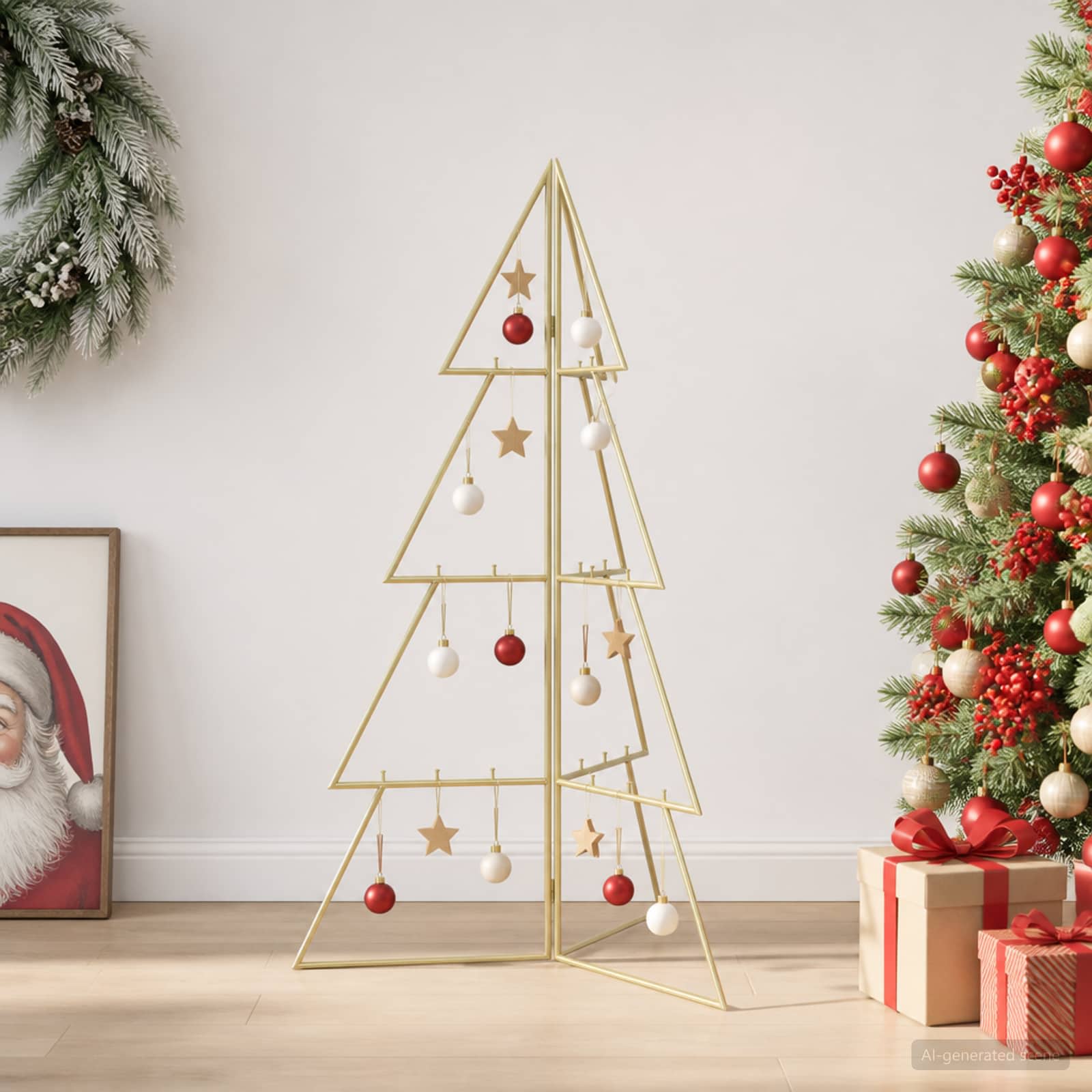 Albero di Natale in metallo KUOPIO 100 cm Acciaio Oro