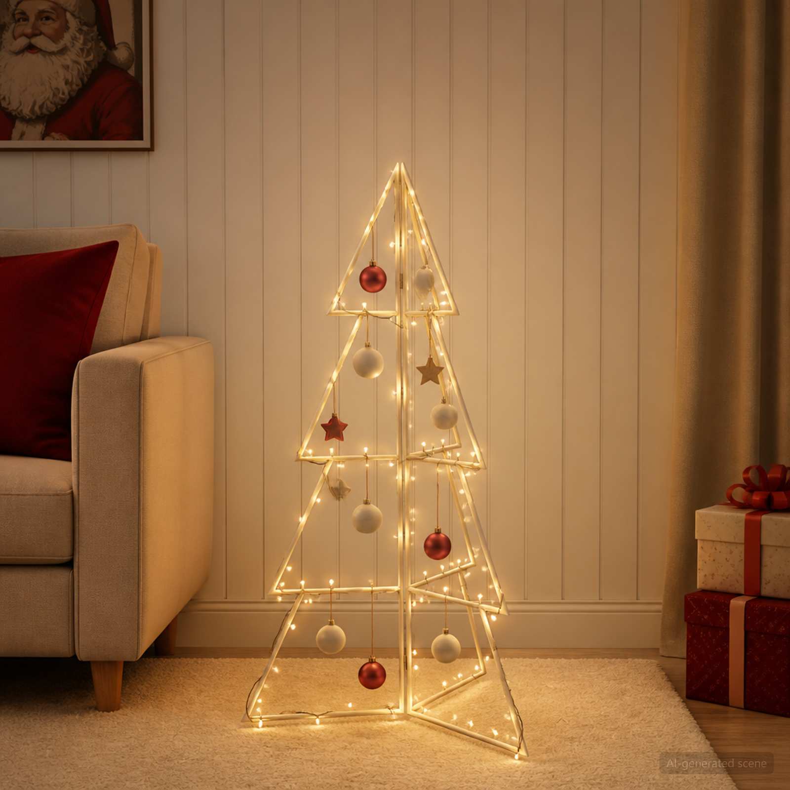 Albero di Natale in metallo KUOPIO 100 cm Acciaio Bianco