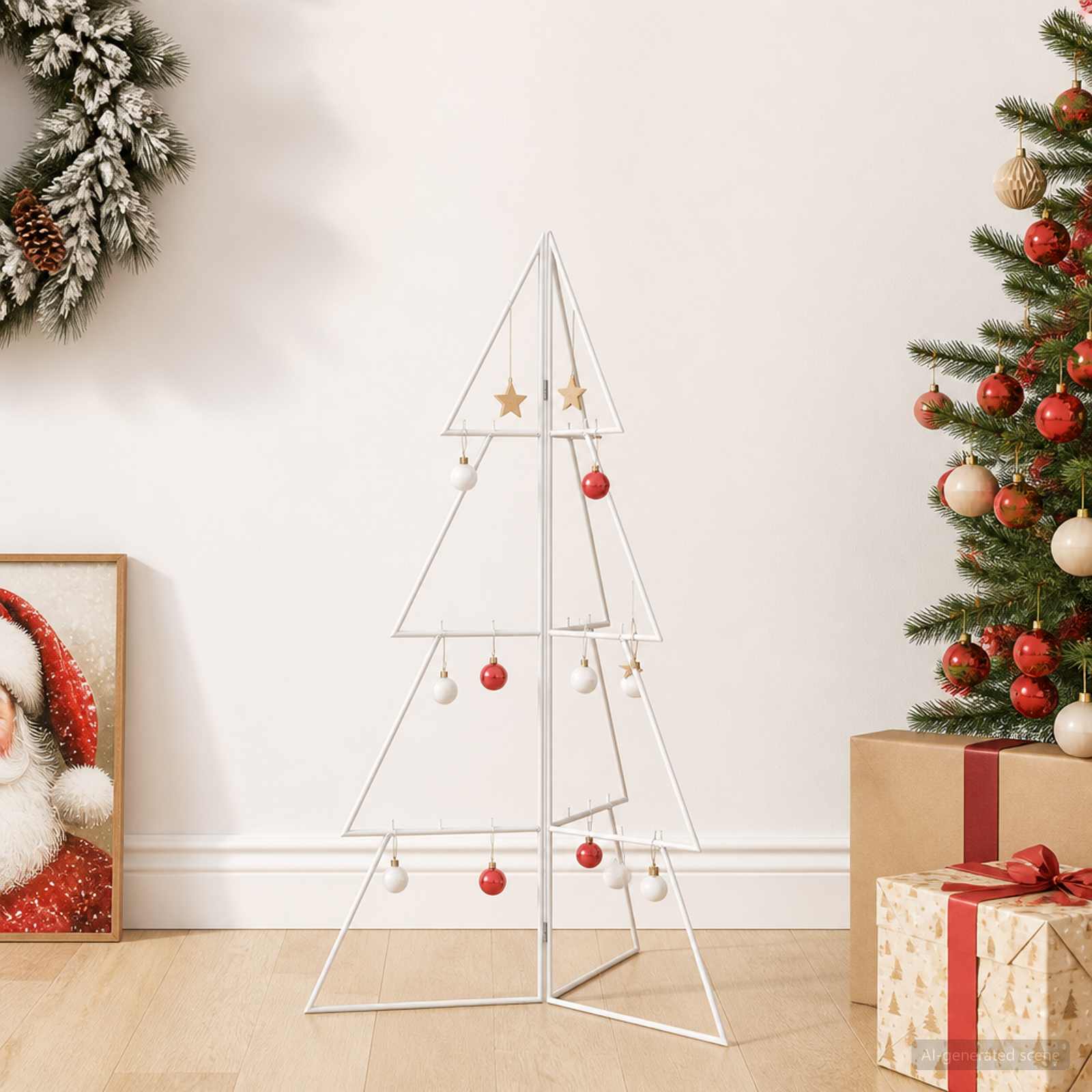 Albero di Natale in metallo KUOPIO 100 cm Acciaio Bianco