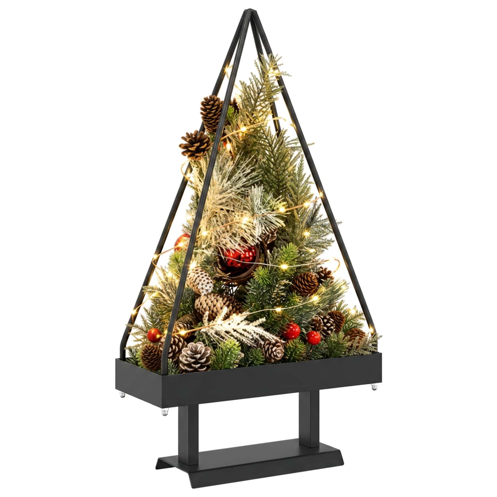 Albero di Natale in metallo con supporto KUOPIO 60 cm Acciaio