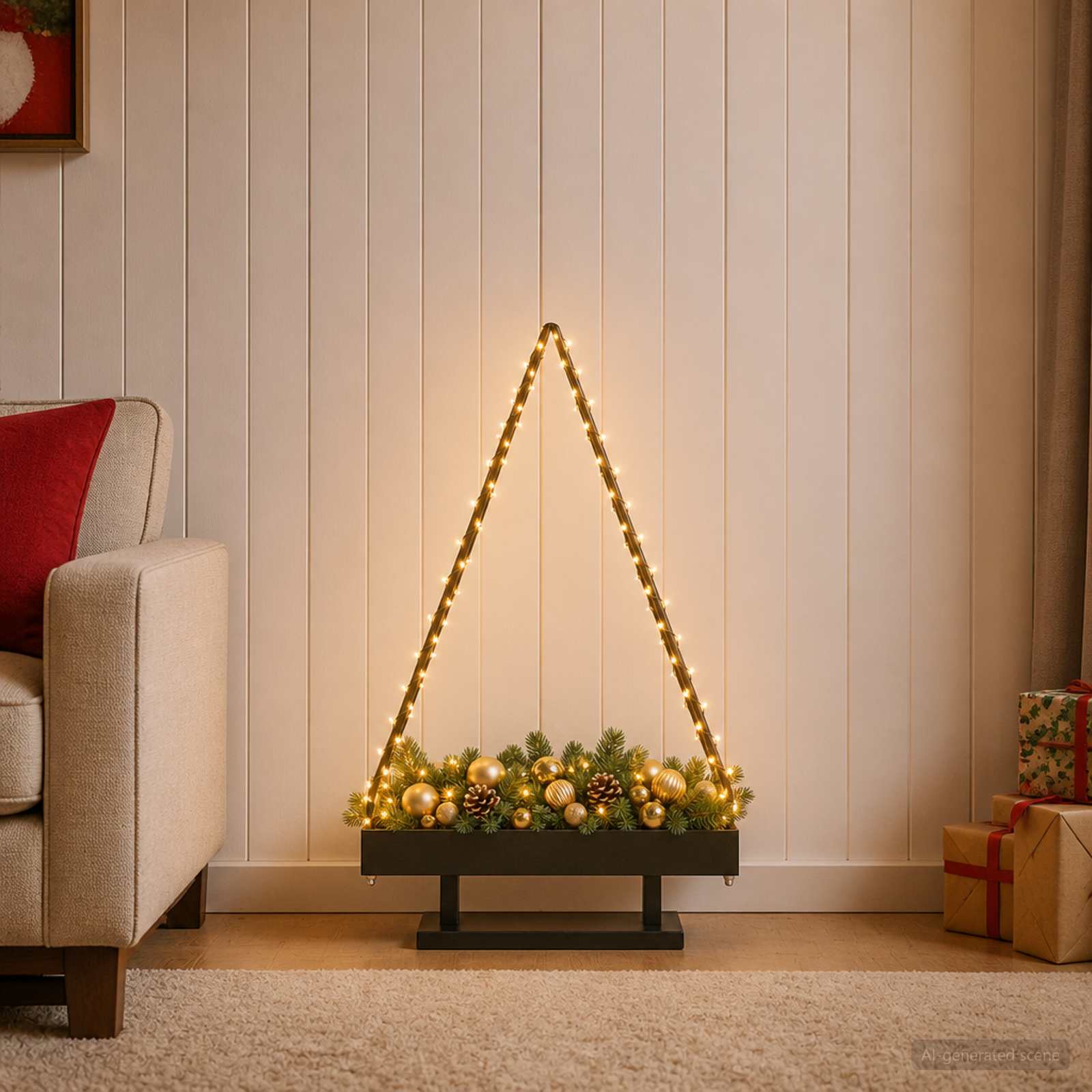 Albero di Natale in metallo con supporto KUOPIO 90 cm Acciaio