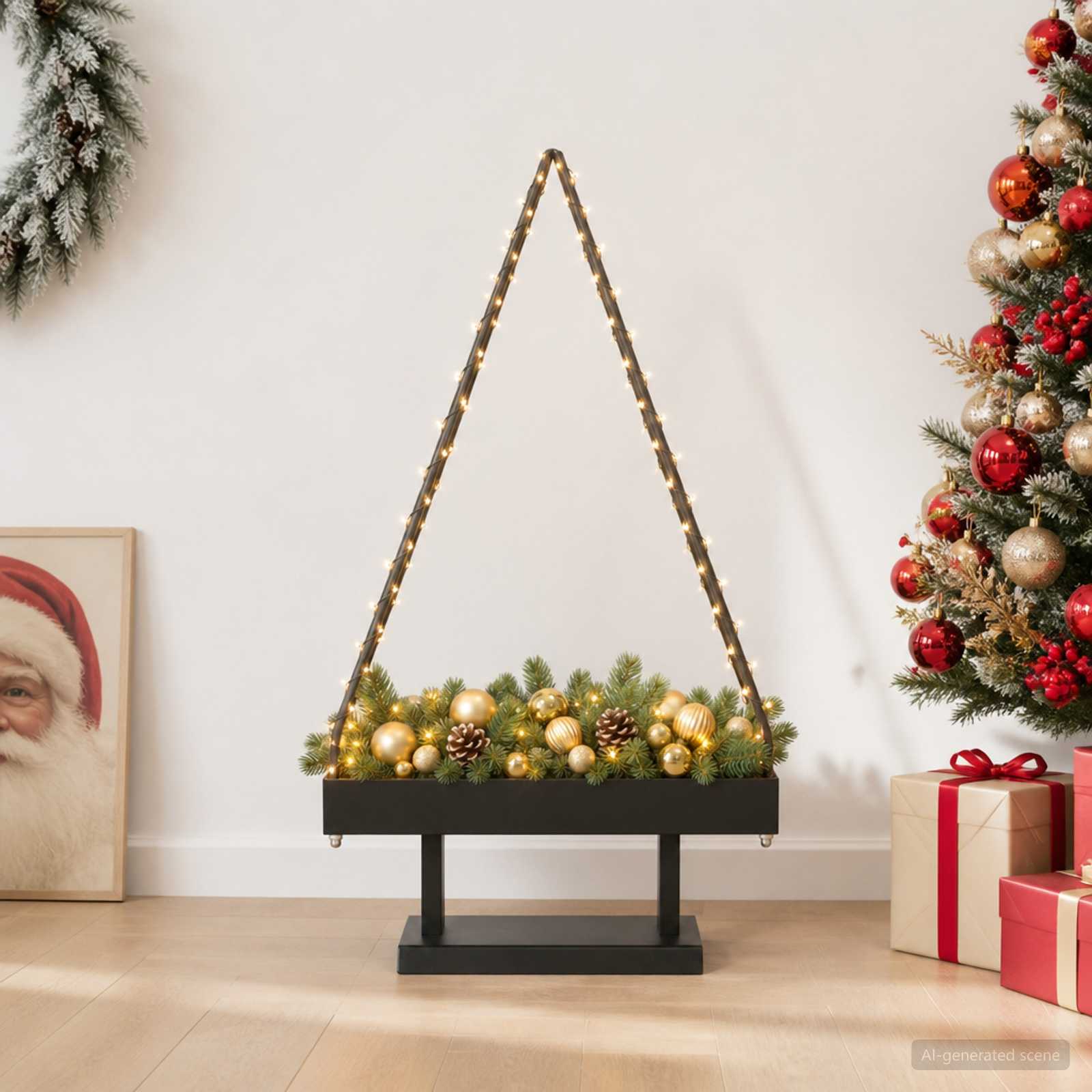 Albero di Natale in metallo con supporto KUOPIO 90 cm Acciaio