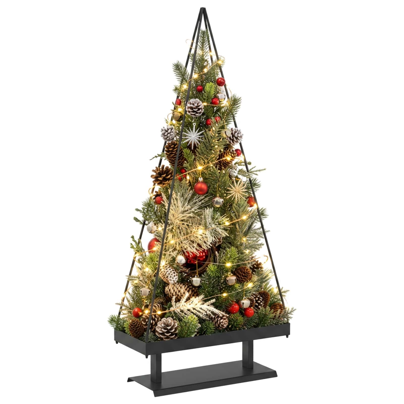 Albero di Natale in metallo con supporto KUOPIO 150 cm Acciaio