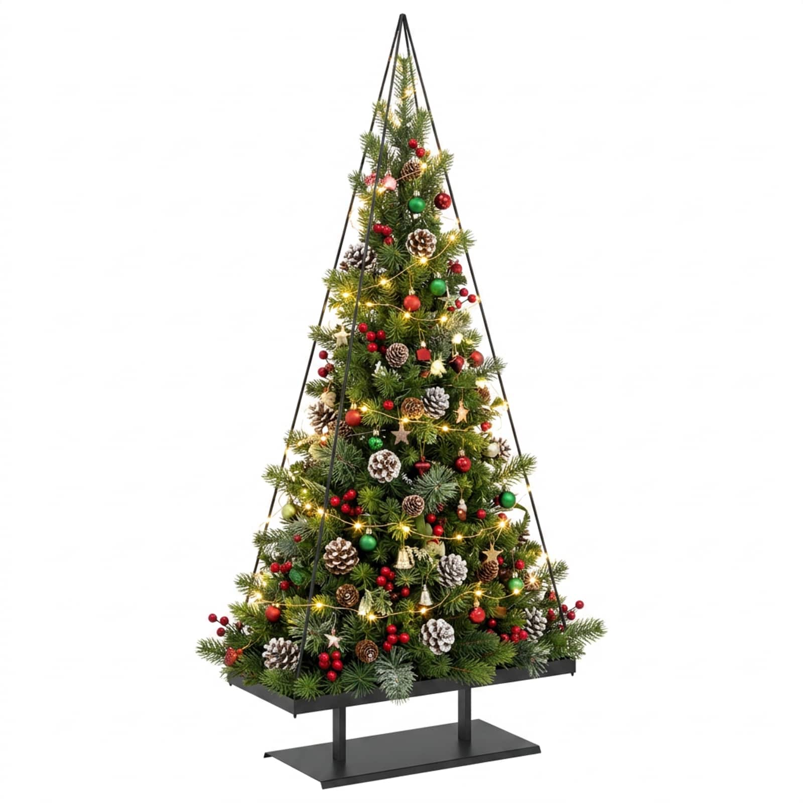 Albero di Natale in metallo con supporto KUOPIO 210 cm Acciaio