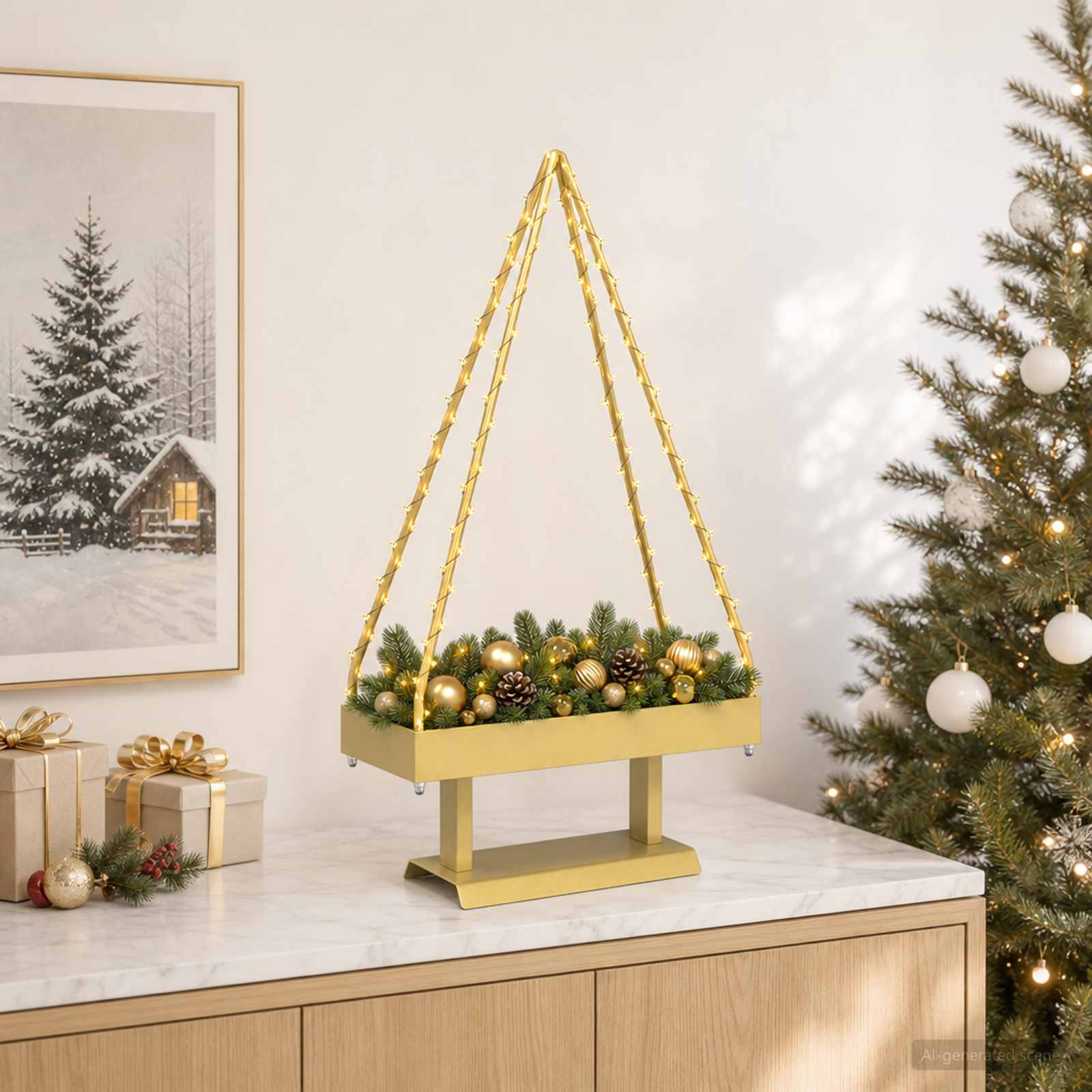 Albero di Natale in metallo con supporto KUOPIO 60 cm Acciaio
