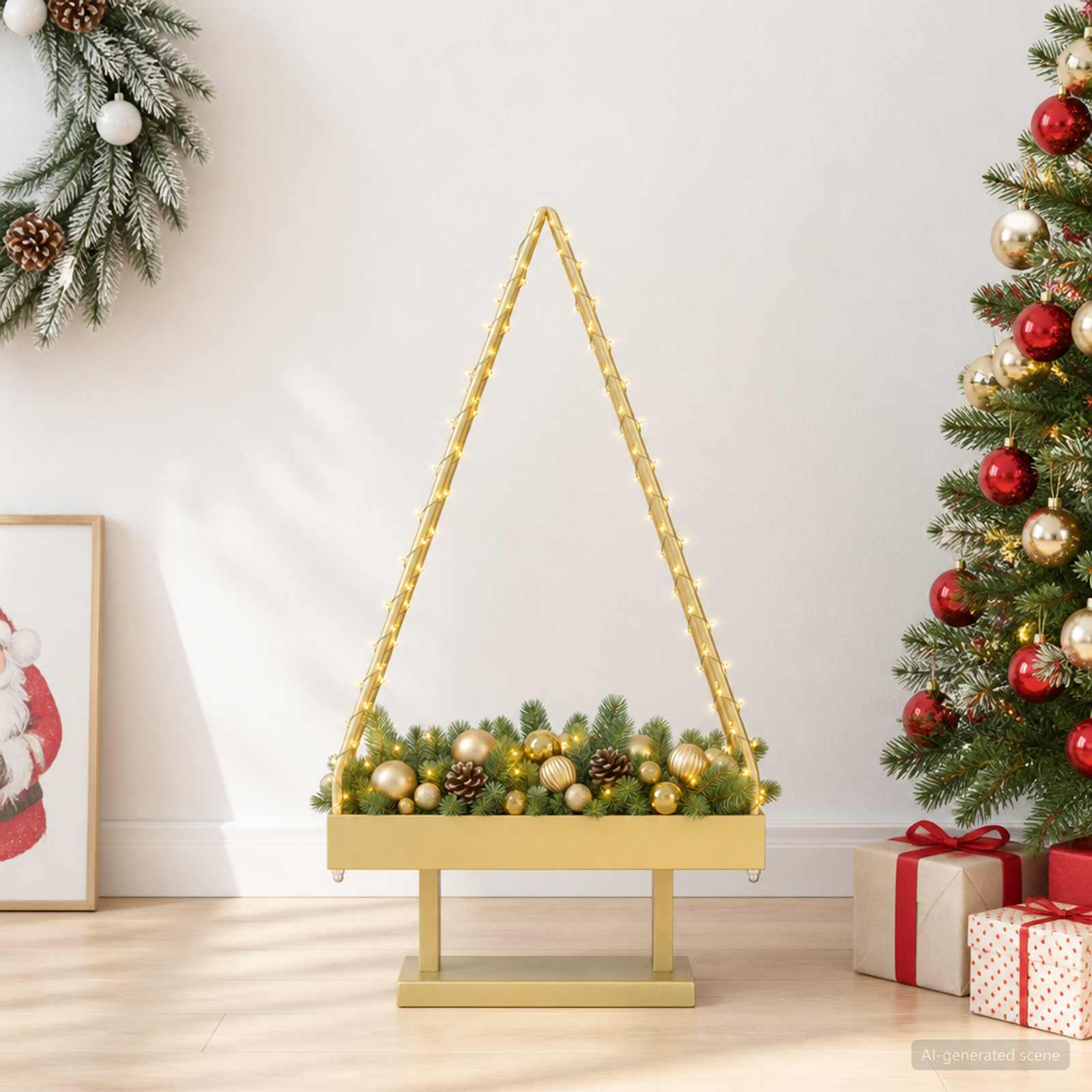 Albero di Natale in metallo con supporto KUOPIO 90 cm Acciaio