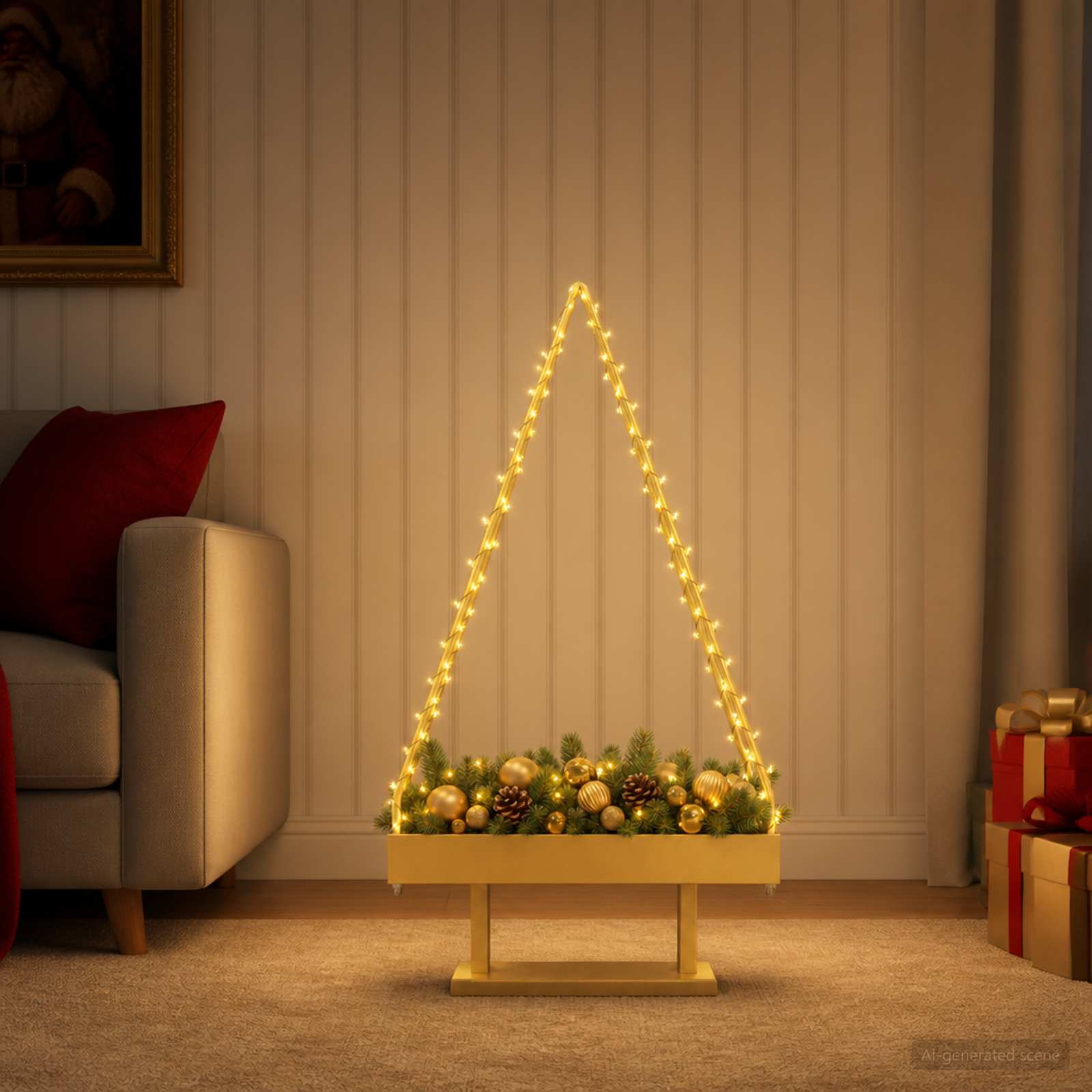 Albero di Natale in metallo con supporto KUOPIO 90 cm Acciaio