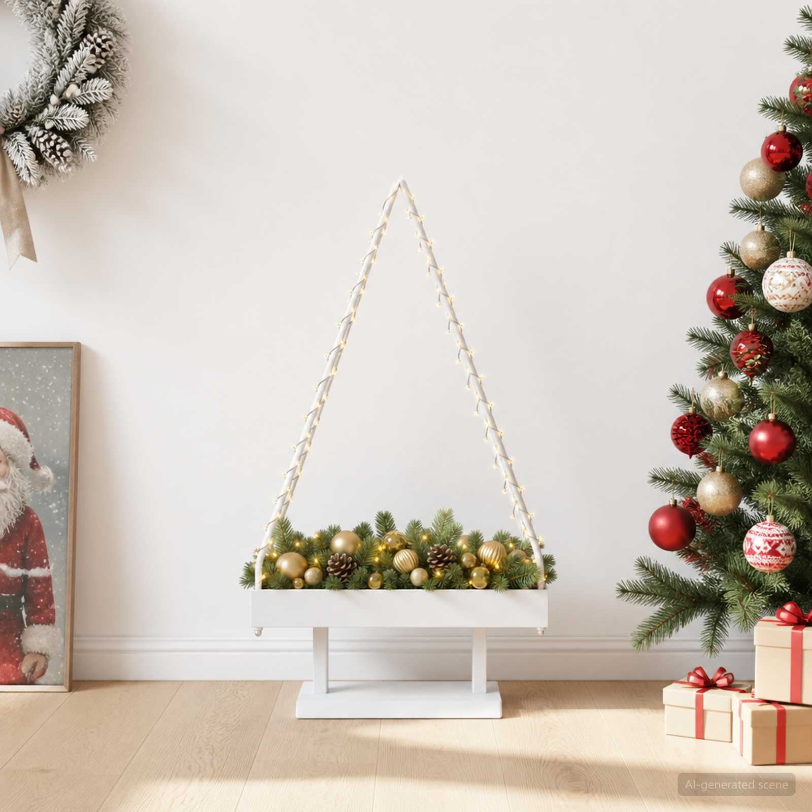 Albero di Natale in metallo con supporto KUOPIO 90 cm Acciaio