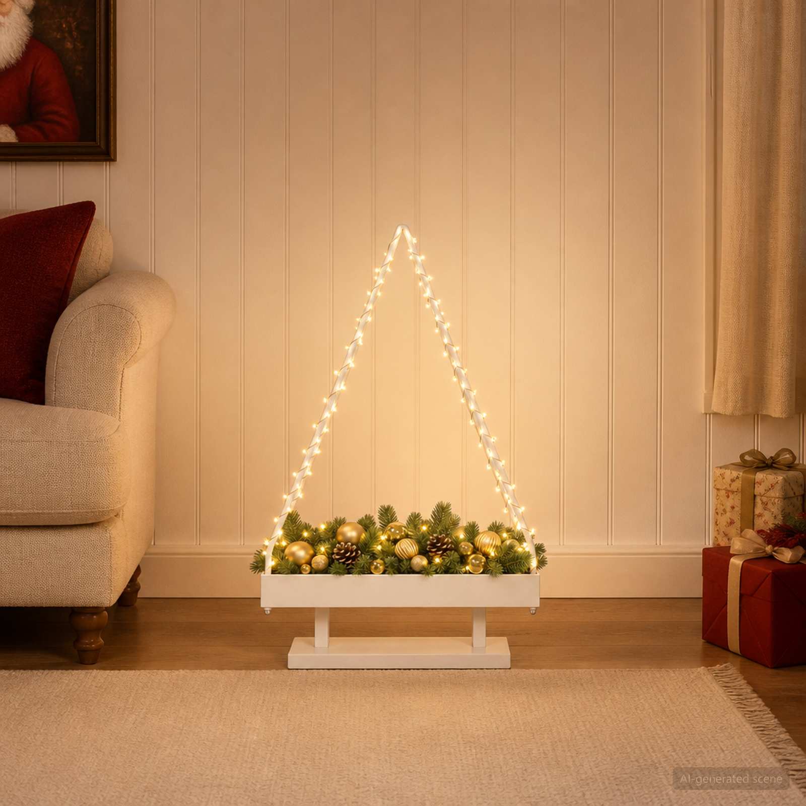 Albero di Natale in metallo con supporto KUOPIO 90 cm Acciaio