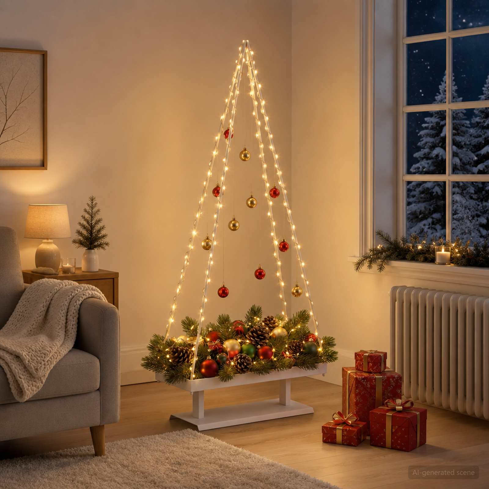 Albero di Natale in metallo con supporto KUOPIO 150 cm Acciaio