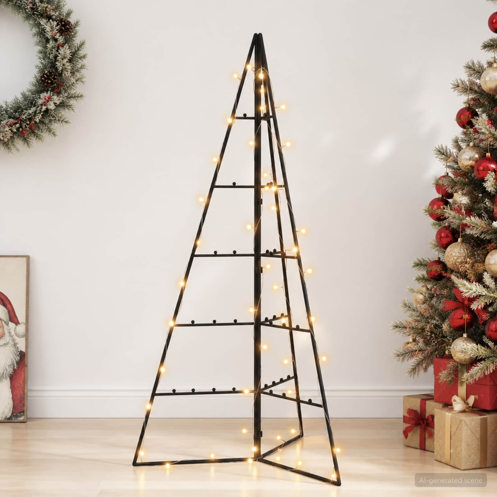 Albero di Natale in metallo KUOPIO 100 cm Bianco caldo Acciaio