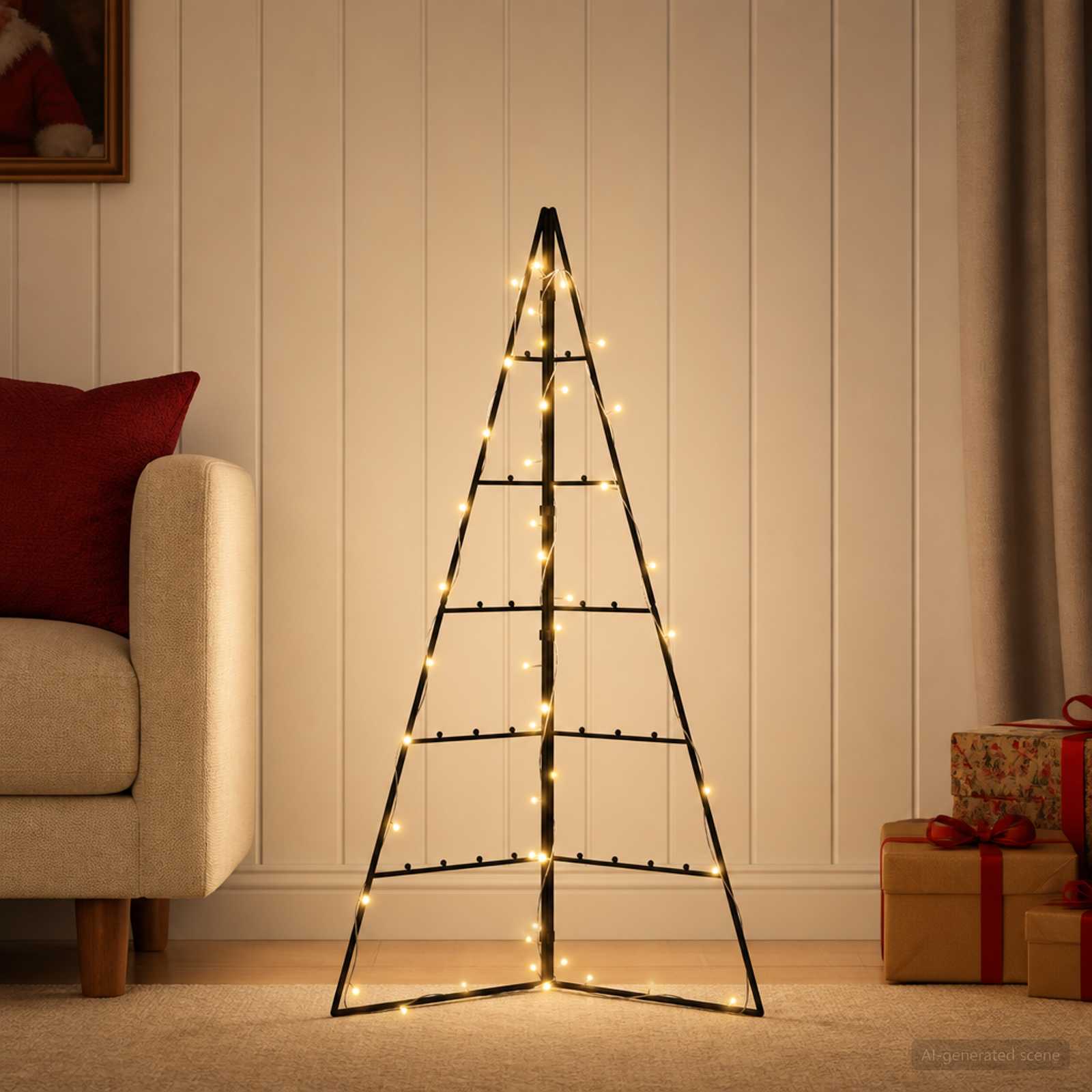 Albero di Natale in metallo KUOPIO 100 cm Bianco caldo Acciaio