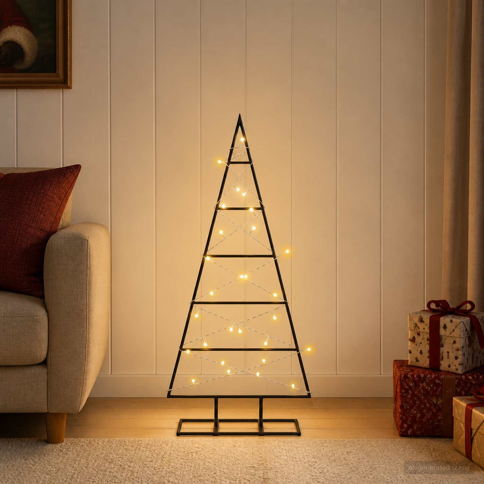 Albero di Natale in metallo KUOPIO 90 cm Bianco caldo