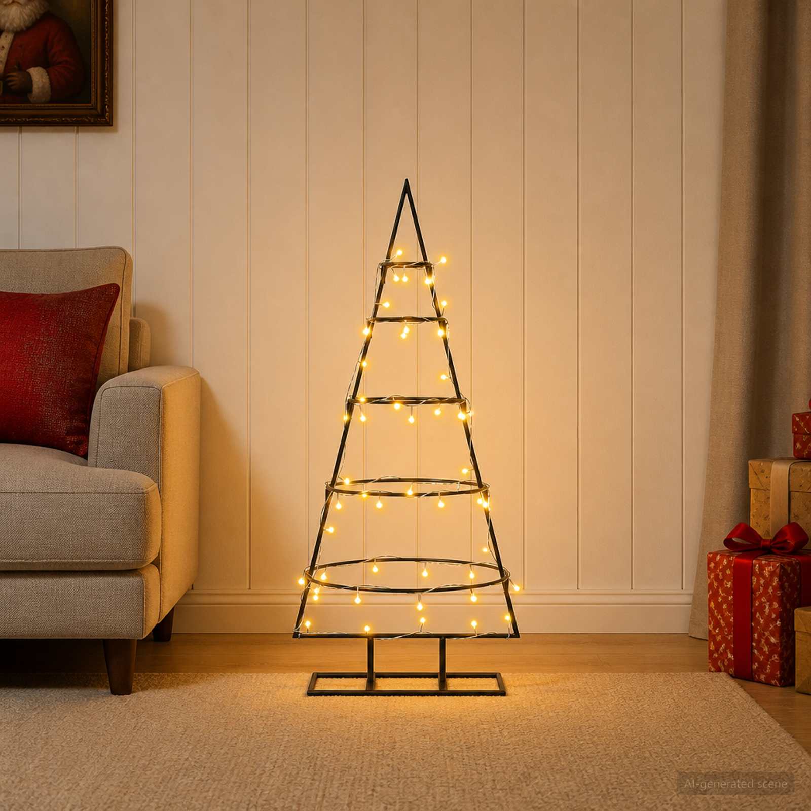 Albero di Natale in metallo con supporto KUOPIO 90 cm