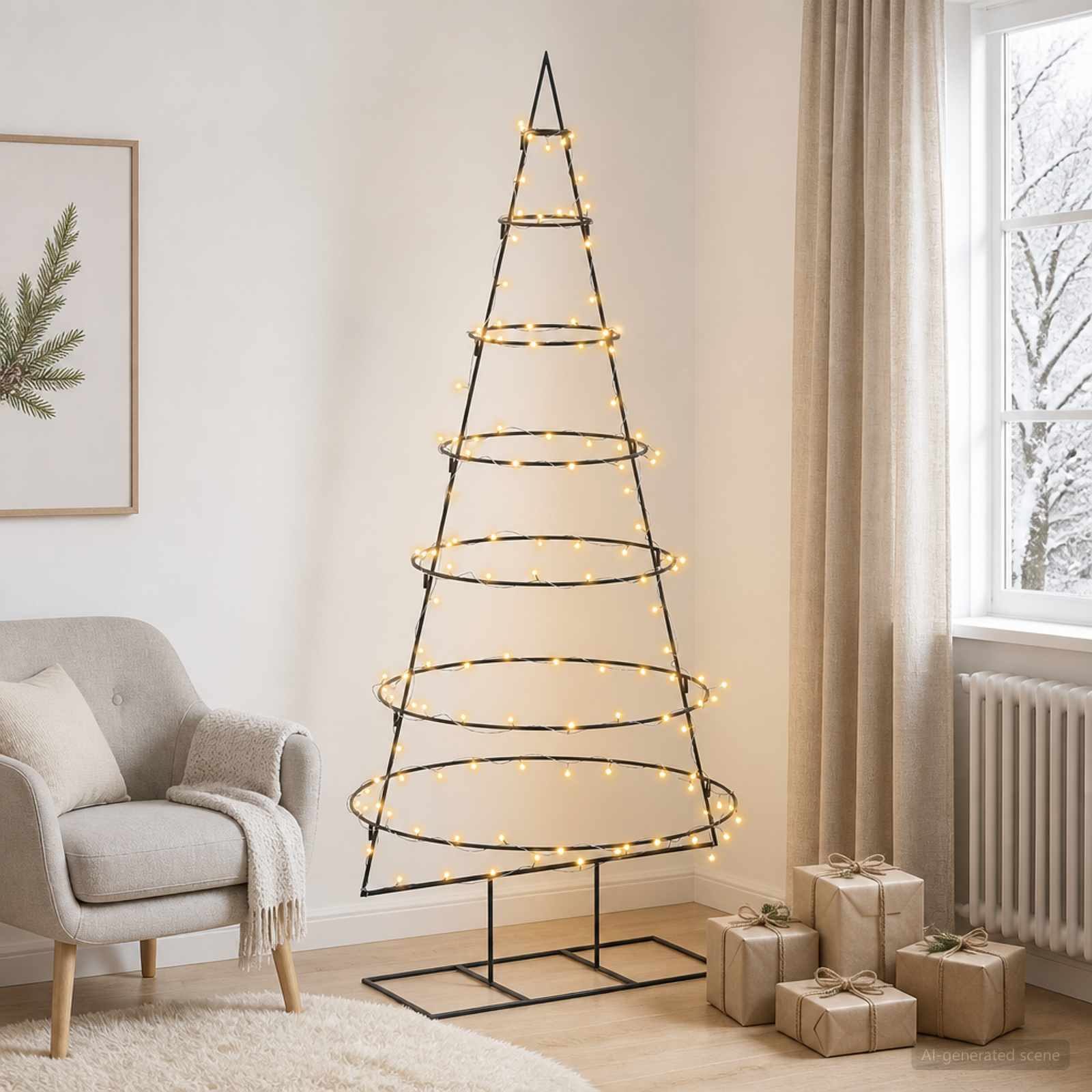 Albero di Natale in metallo con supporto KUOPIO 180 cm