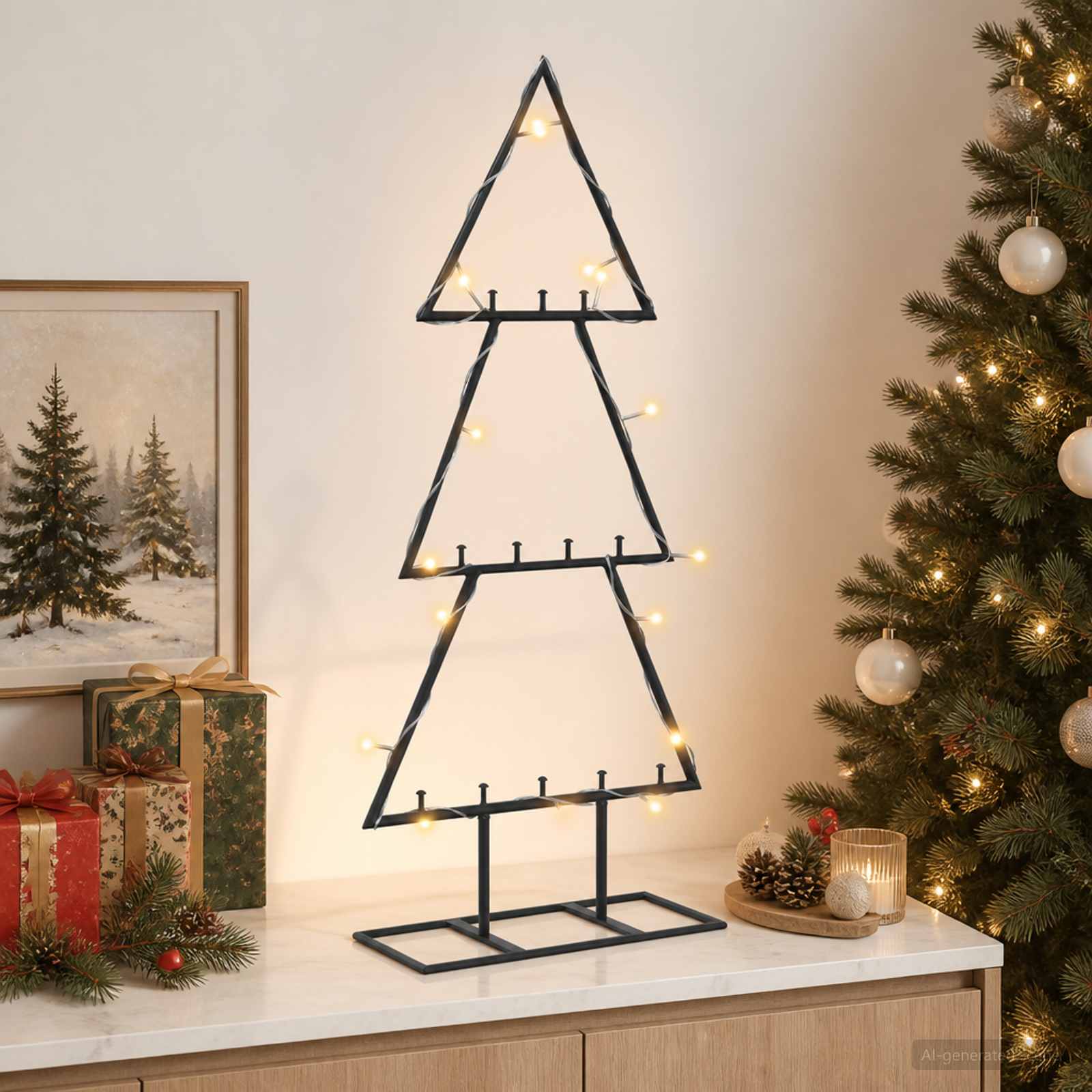 Albero di Natale in metallo con supporto KUOPIO 60 cm