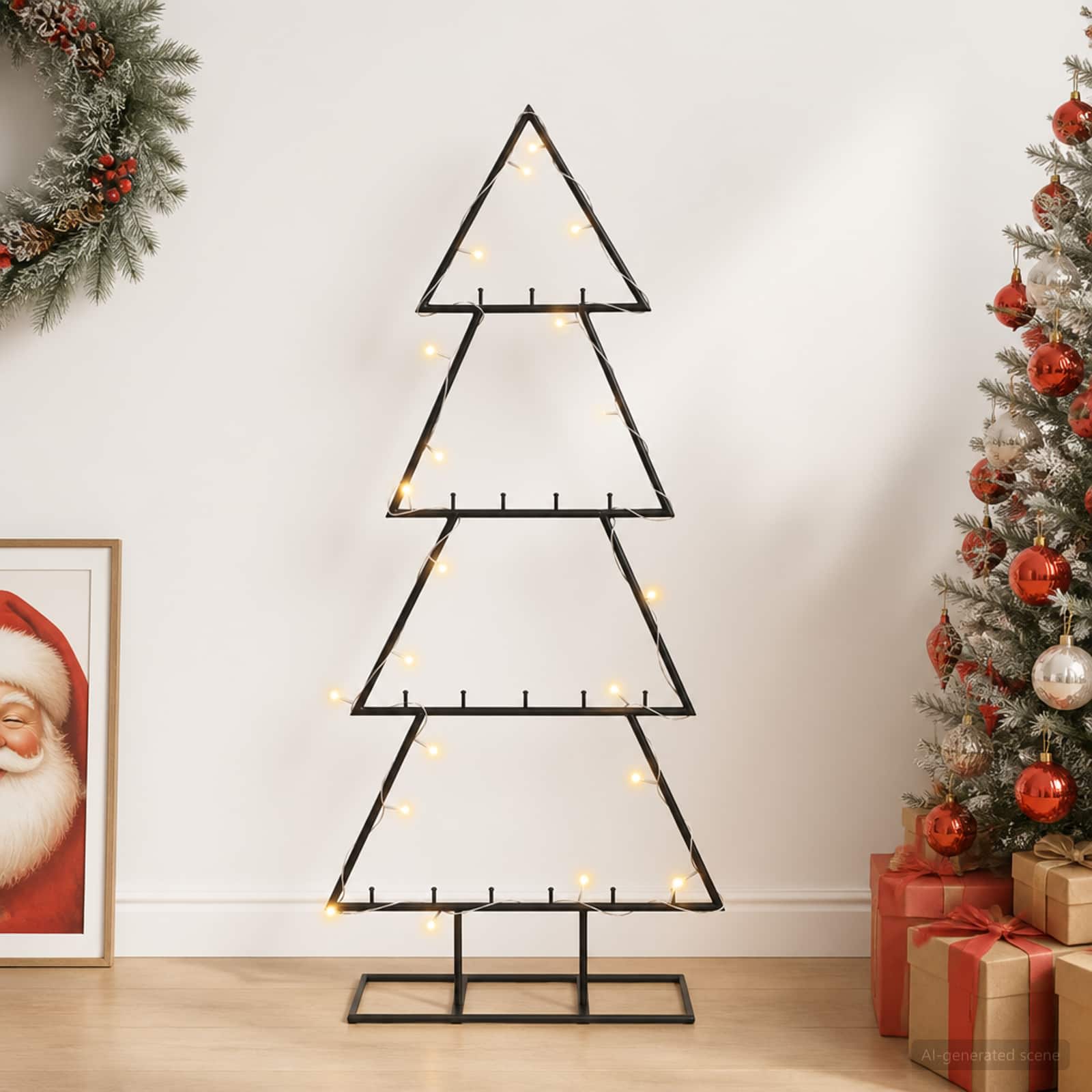 Albero di Natale in metallo con supporto KUOPIO 90 cm