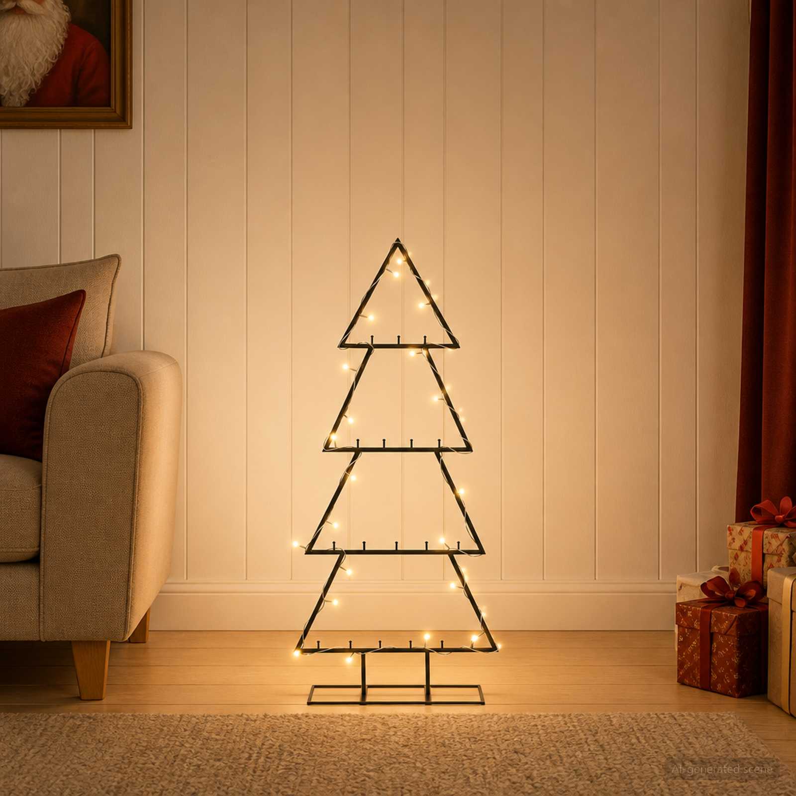 Albero di Natale in metallo con supporto KUOPIO 90 cm