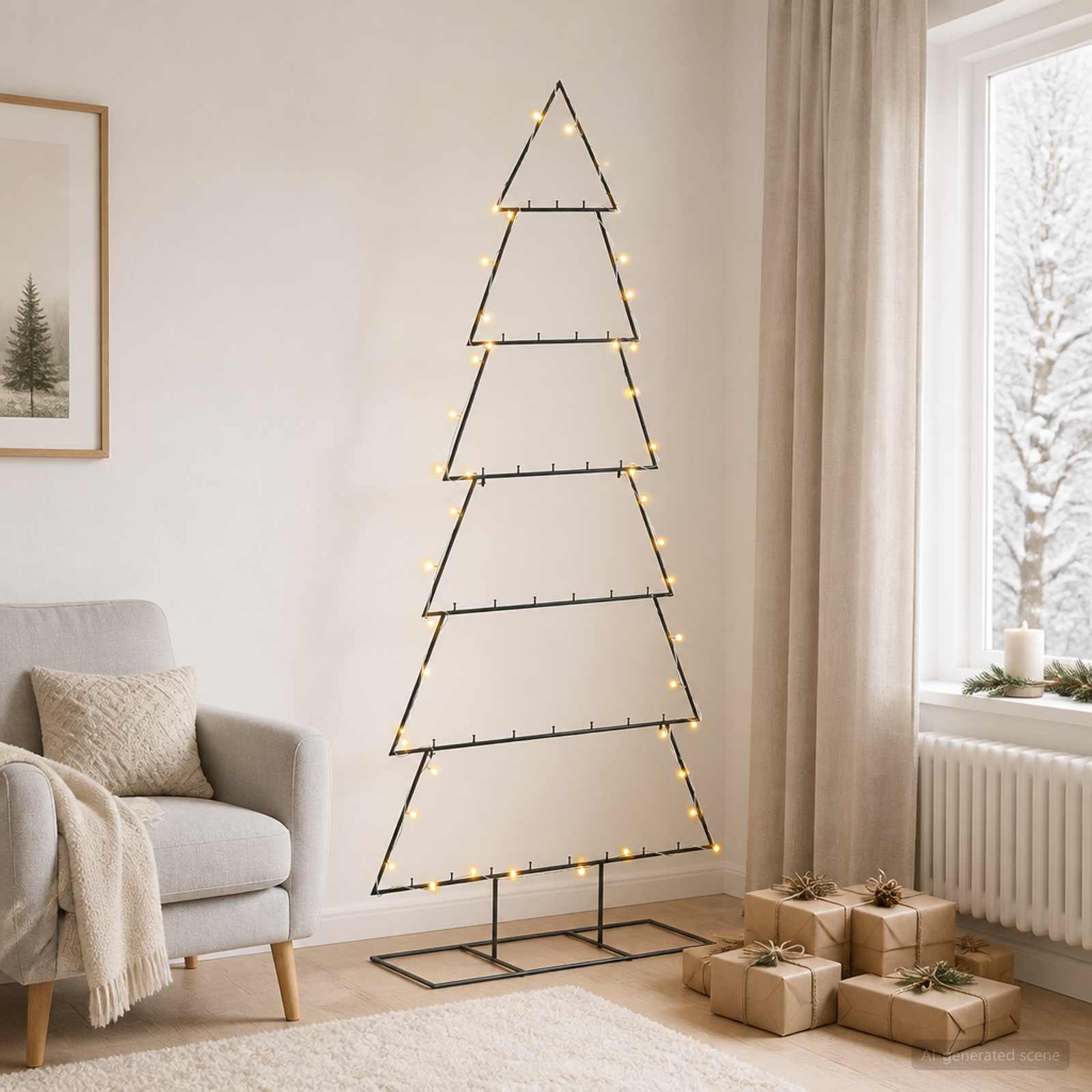 Albero di Natale in metallo con supporto KUOPIO 180 cm