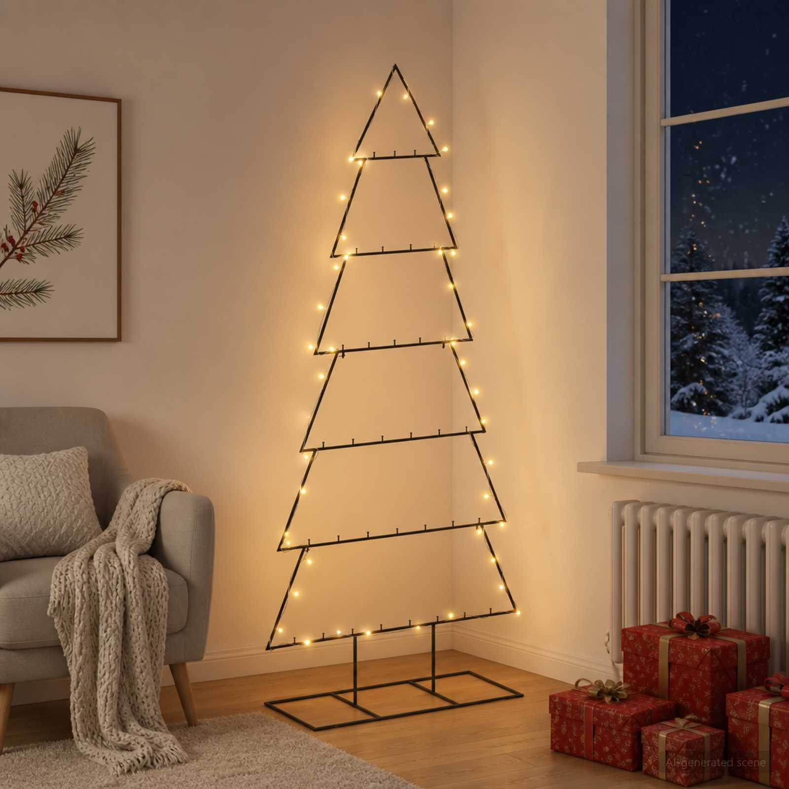 Albero di Natale in metallo con supporto KUOPIO 180 cm