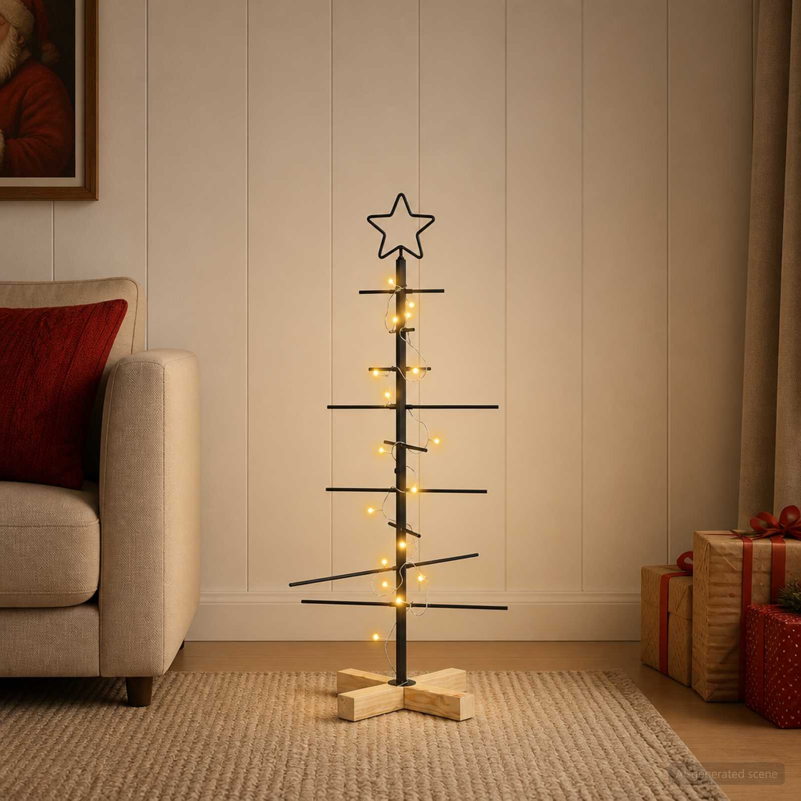 Albero di Natale in metallo con supporto KUOPIO 90 cm