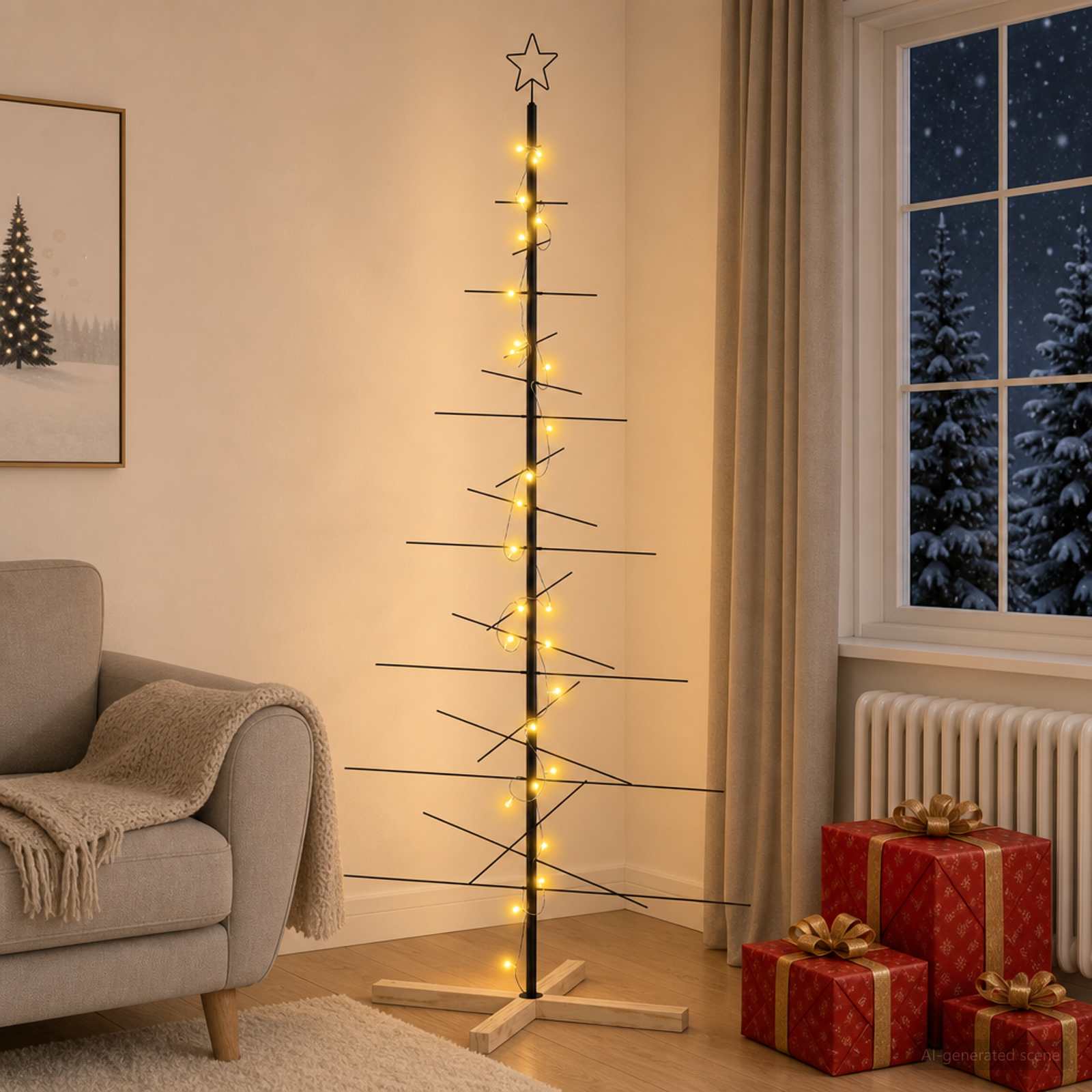 Albero di Natale in metallo con supporto KUOPIO 180 cm