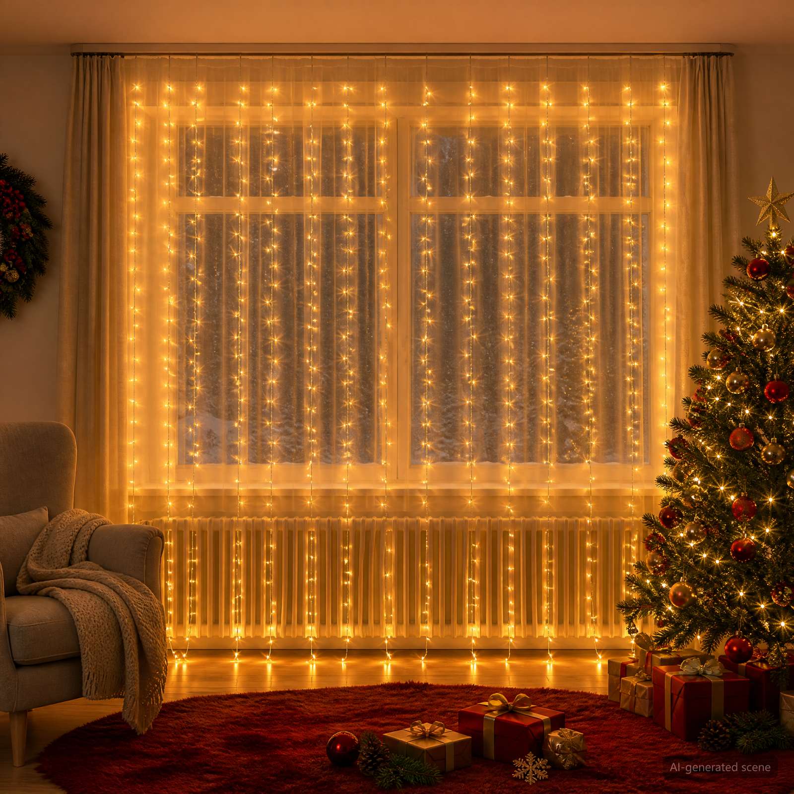 Tenda luminosa Trasparente 600 x 300 cm PVC 600 LED