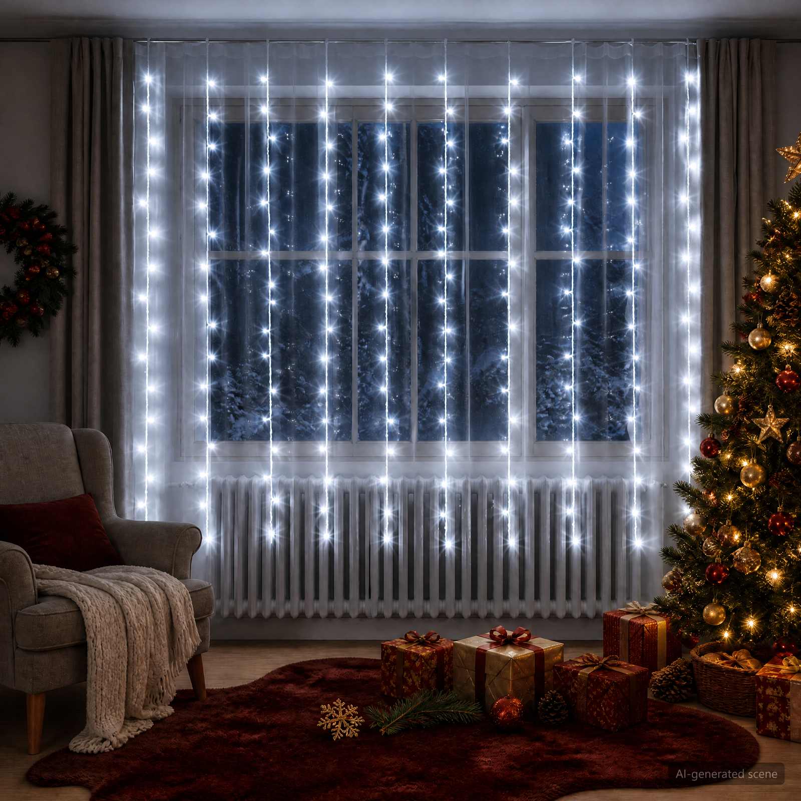 Tenda luminosa Trasparente 300 x 200 cm PVC 200 LED