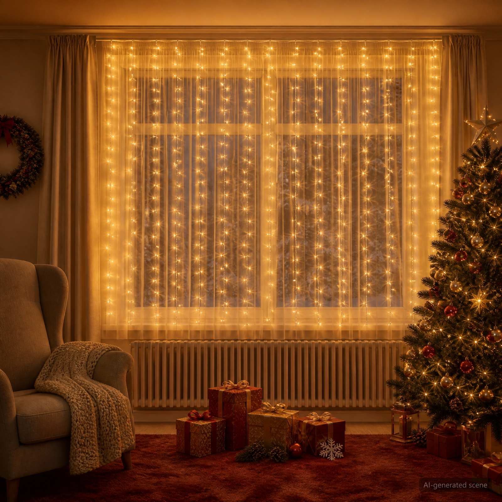 Tenda luminosa Trasparente 600 x 200 cm PVC 400 LED