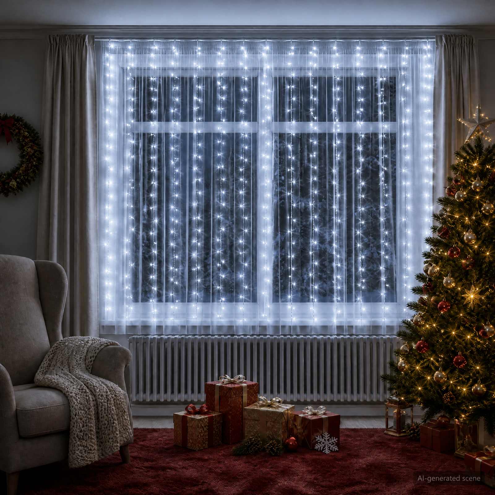 Tenda luminosa Trasparente 600 x 200 cm PVC 400 LED